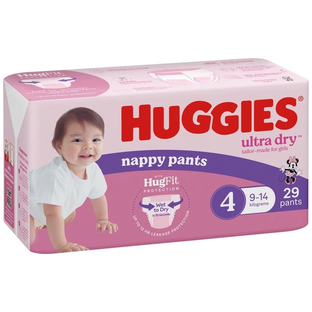 1 Huggies Nappy Pants Toddler Girl 29 Pack, 1 of 3