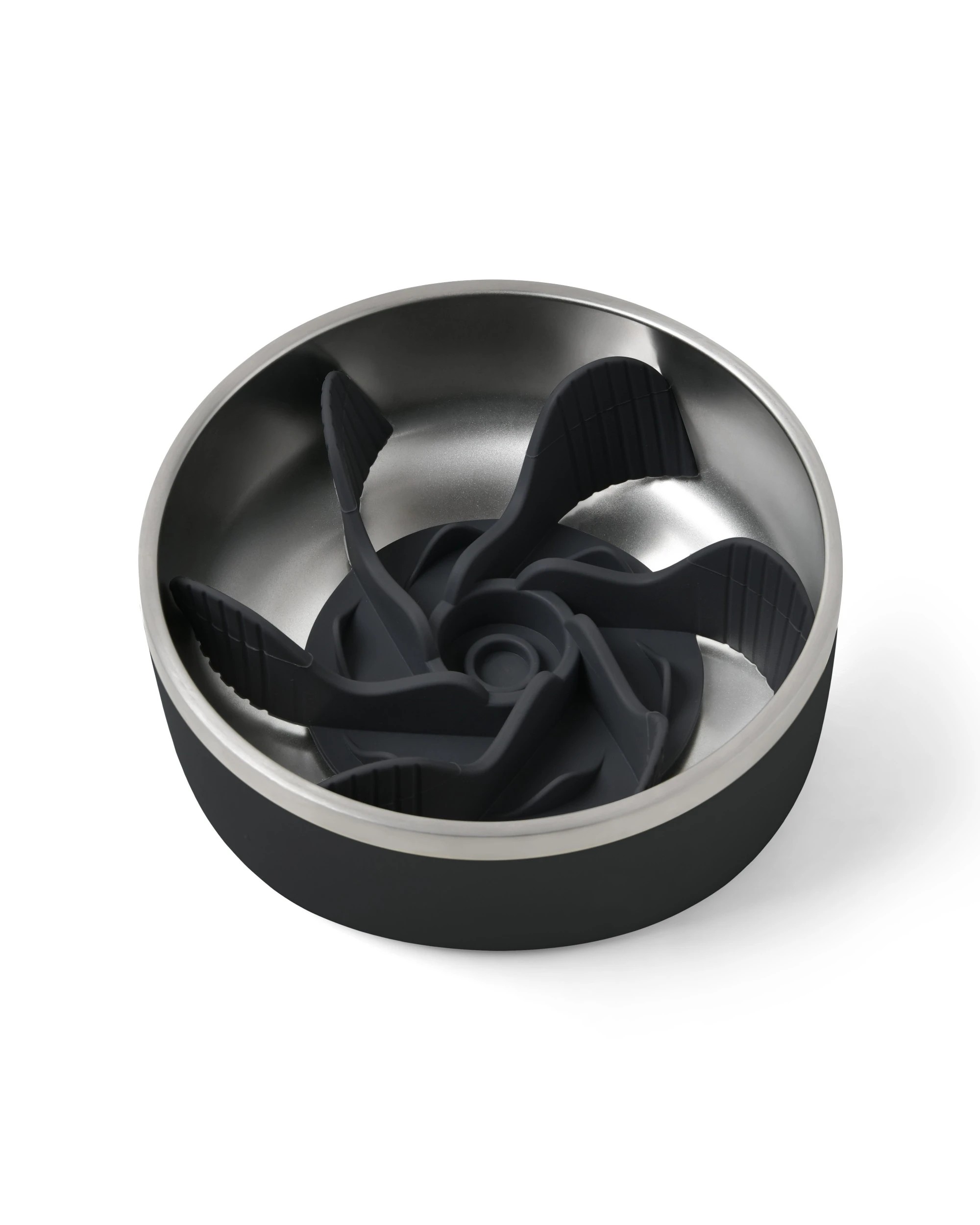1 Charlie's Duro Double Wall Insulated Stainless Steel Dog Bowl with Removable Slow Feeder Attachment Large 1.89L - Black, 1 of 7