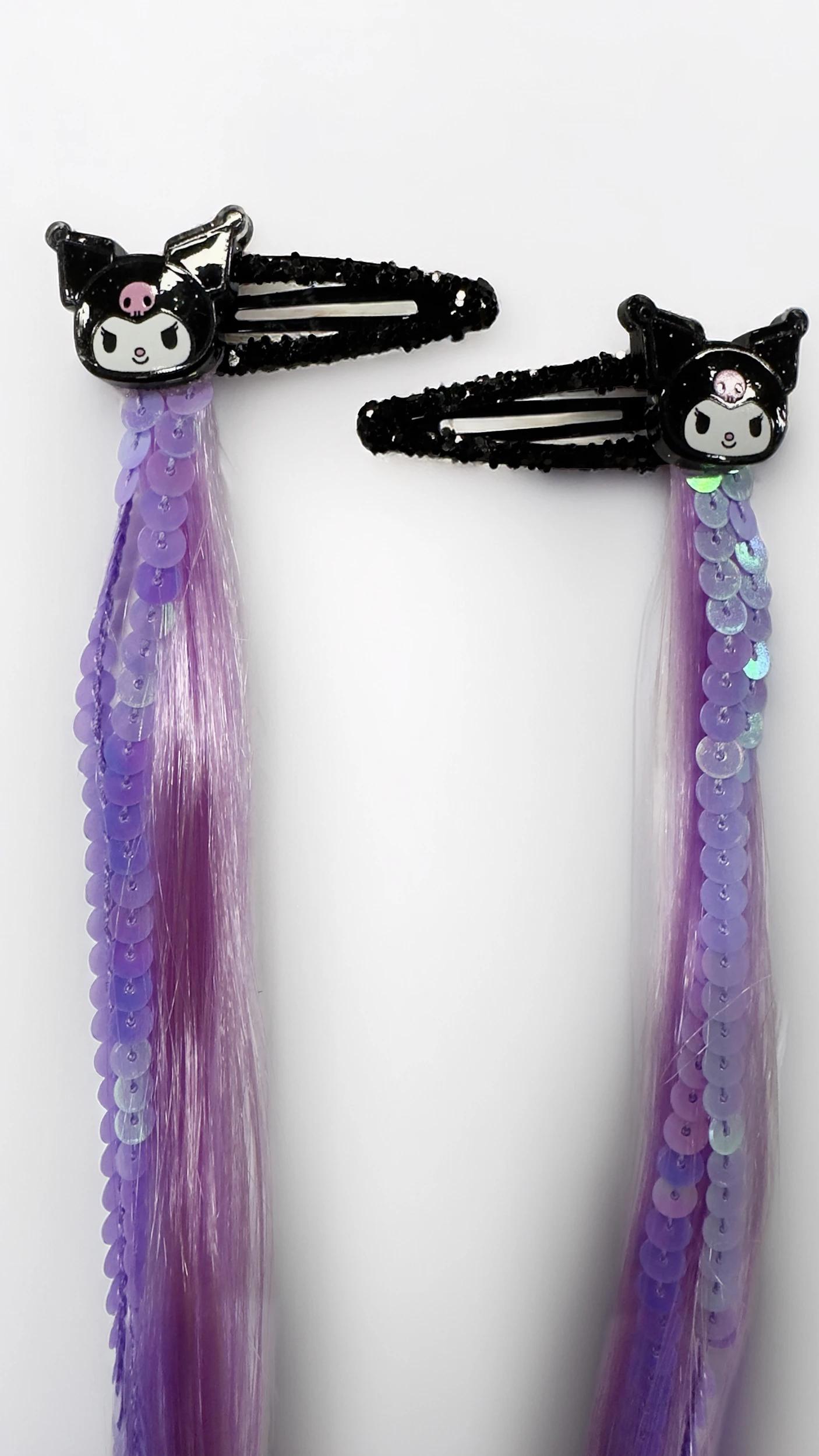 3 2 Pack Purple Kuromi License Hair Extension Clips Kuromi, 3 of 3