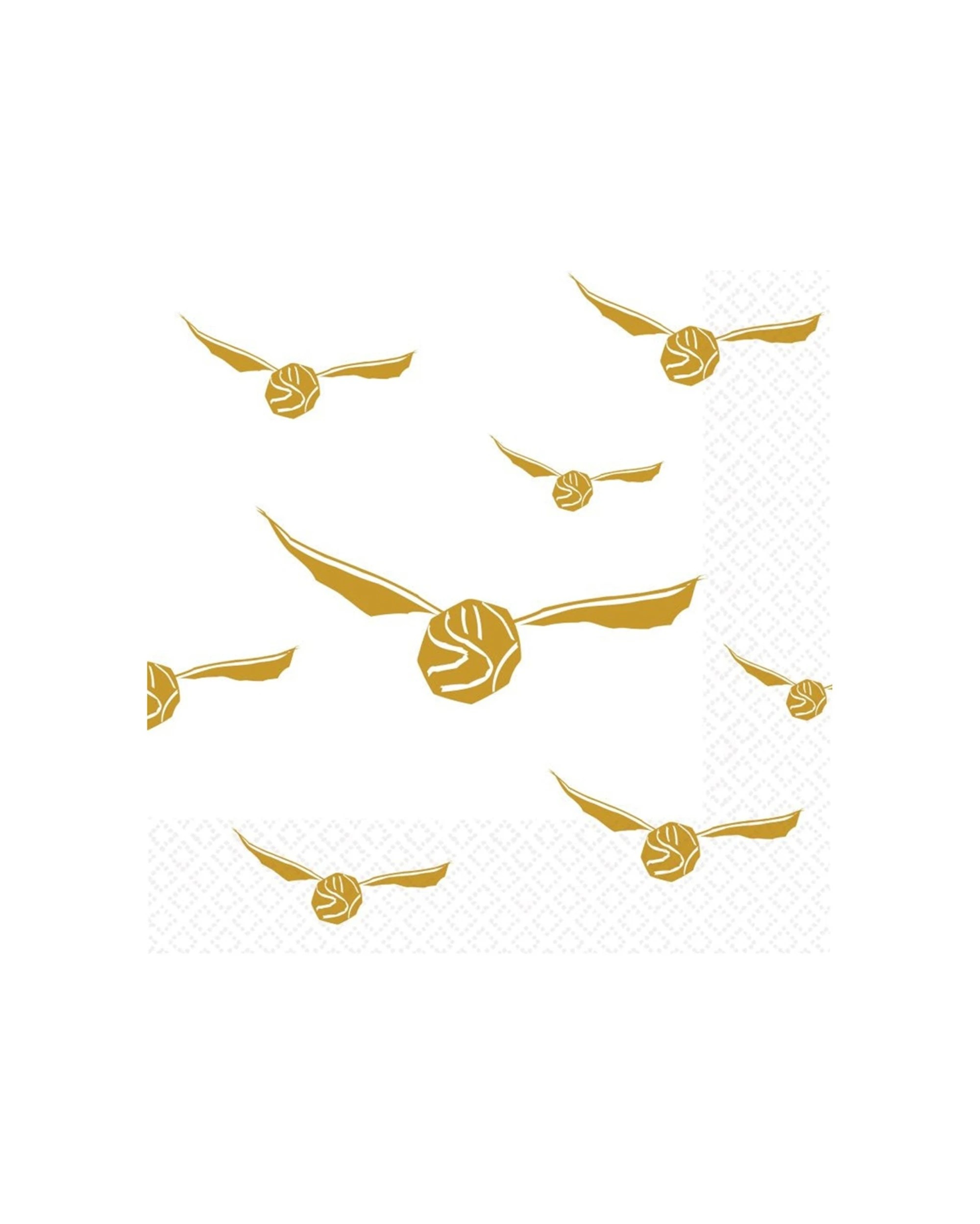 1 Anagram 16pc Harry Potter Snitch Beverage Napkins Set Kids Birthday Party Tableware Decoration - Gold, 1 of 1