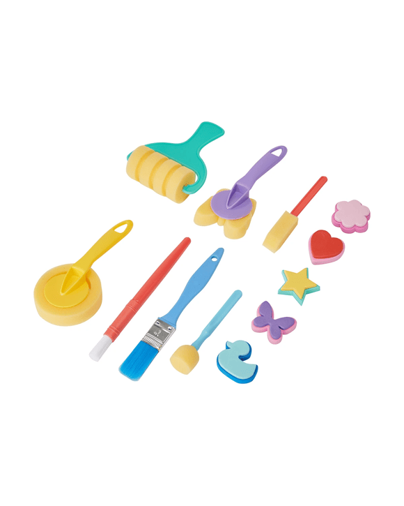 12 Piece Sponge Brush and Stamp Set