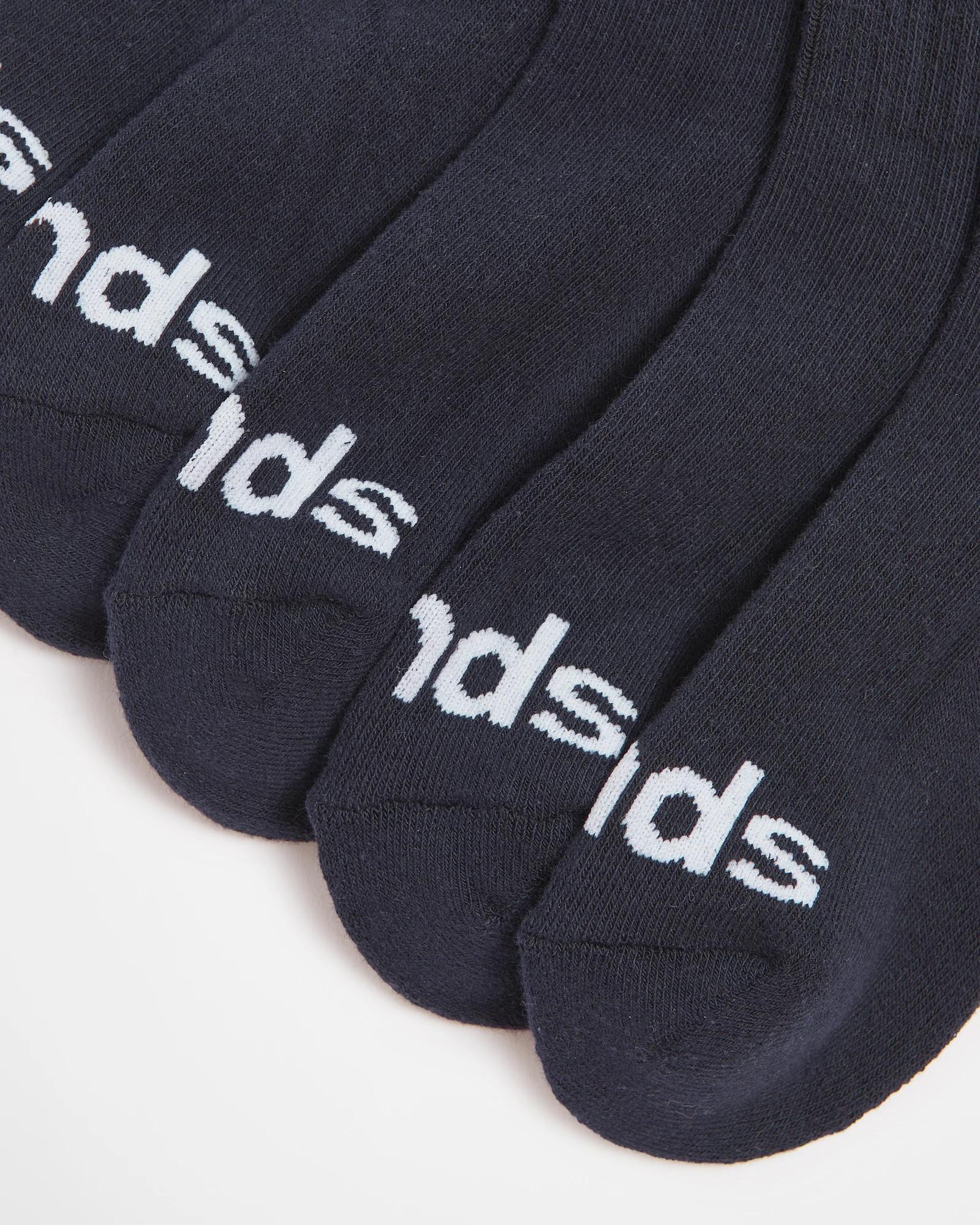 2 5 Pack Bonds Kids Cushioned 1/4 Crew Socks NAVY BLUE, 2 of 3