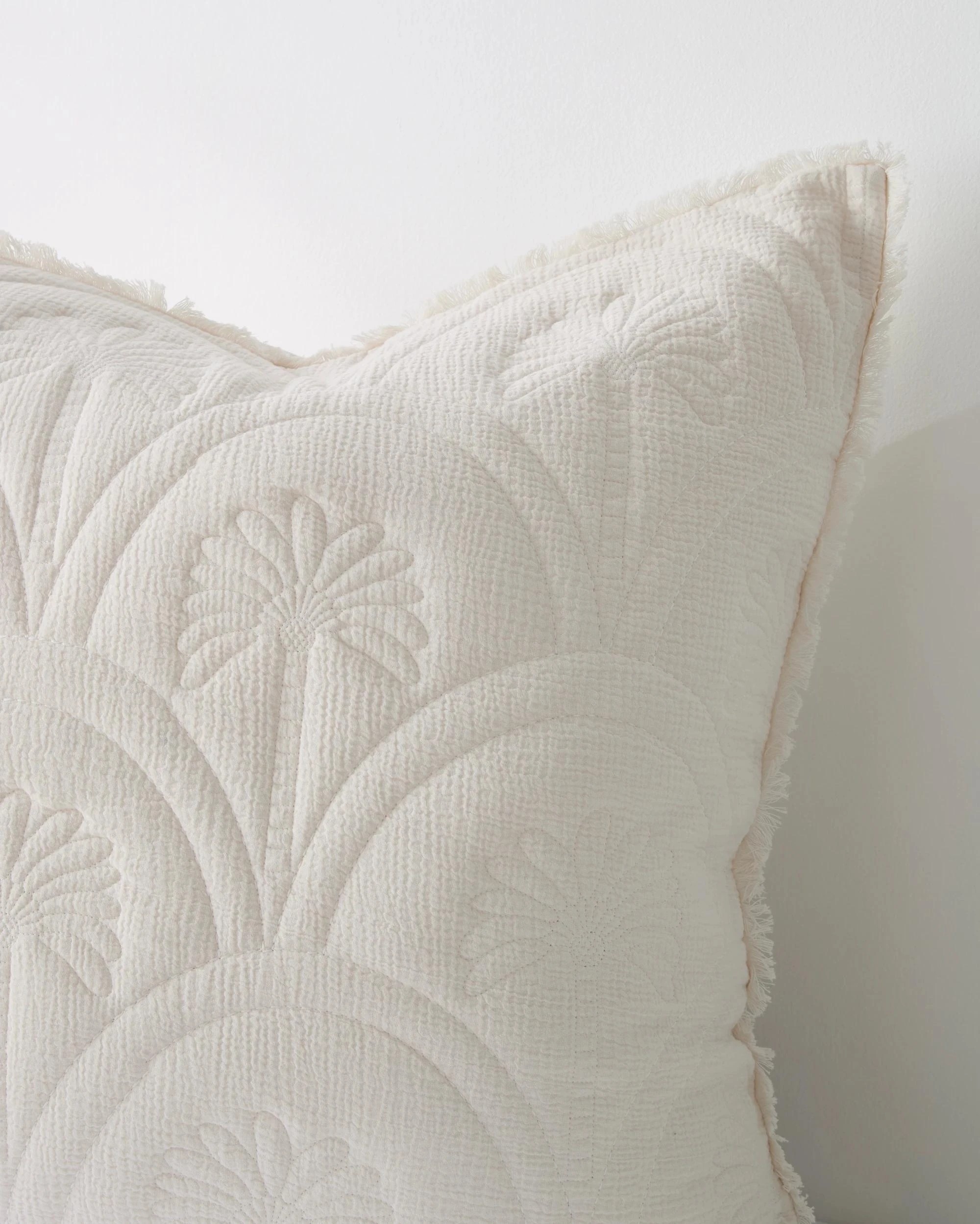 2 Target Palm Quilted Australian Cotton European Pillowcase - Queen Bed - Natural, 2 of 5