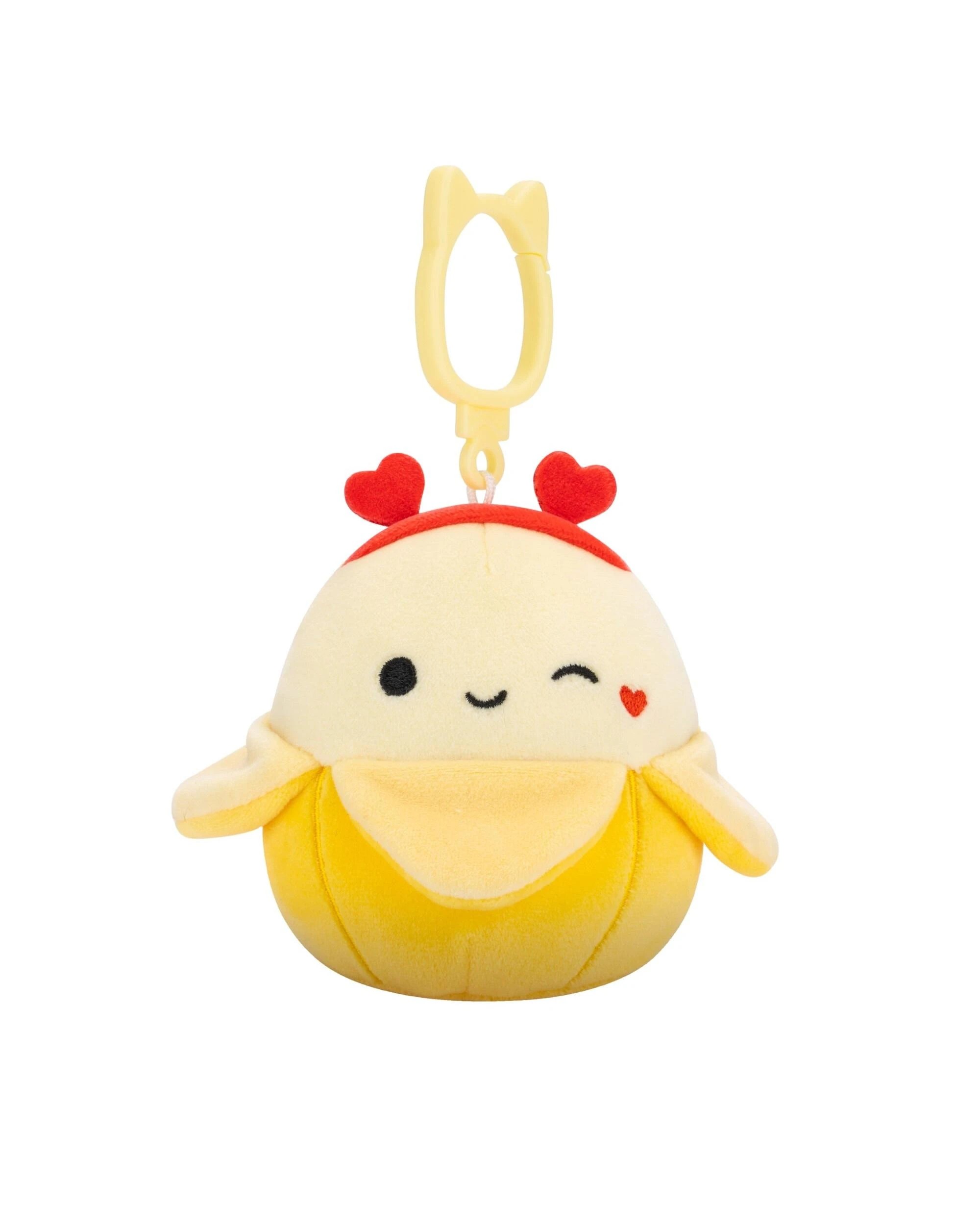 1 Squishmallows Valentines Junie the Banana 3.5 inch Clip-On Plush - Yellow, 1 of 6