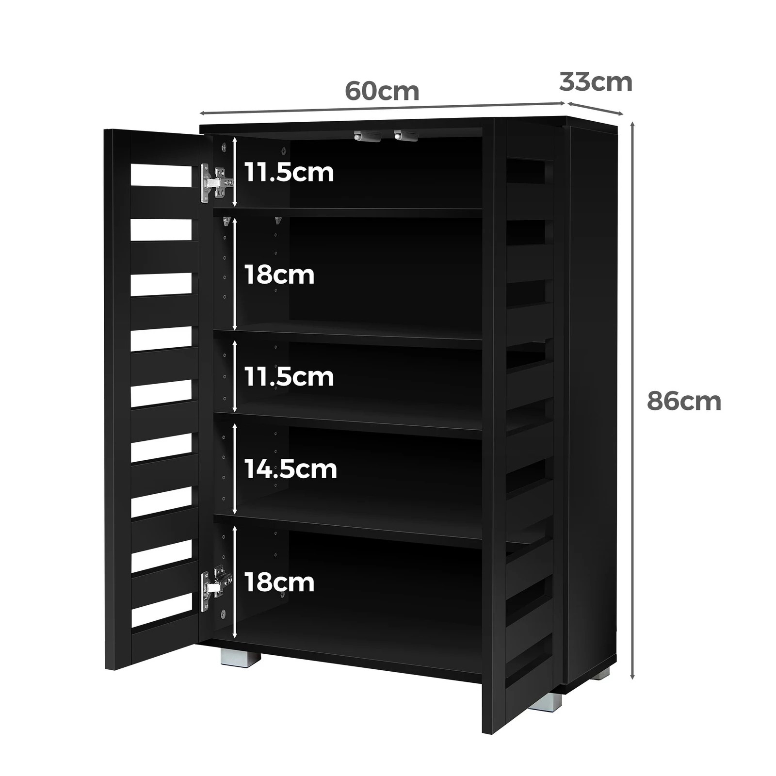 7 Alfordson Shoe Cabinet Organiser Storage Rack Drawer Shelf 21 pairs - Black, 7 of 10