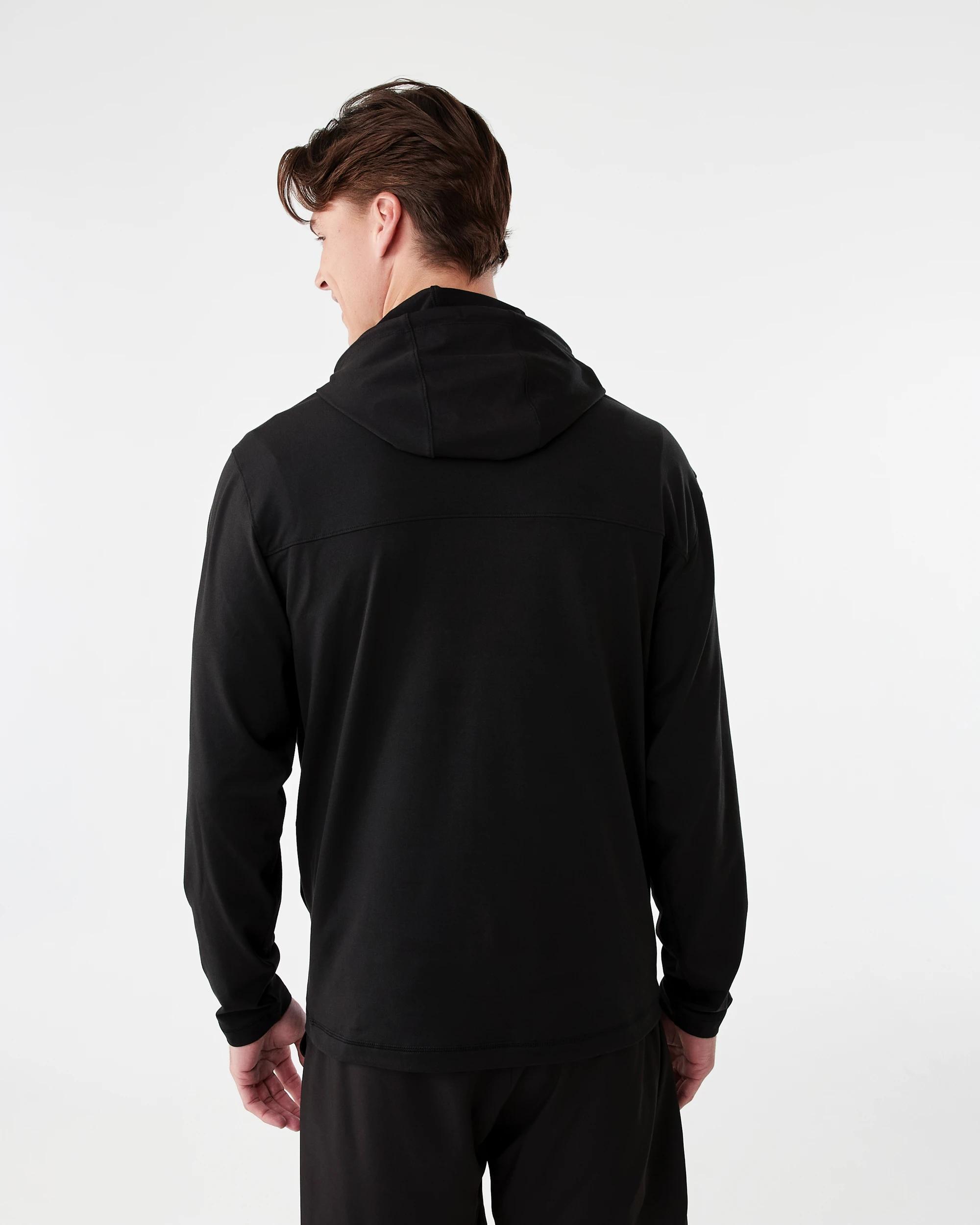 4 Active Mens Travel Zip Through Hoodie Black, 4 of 7