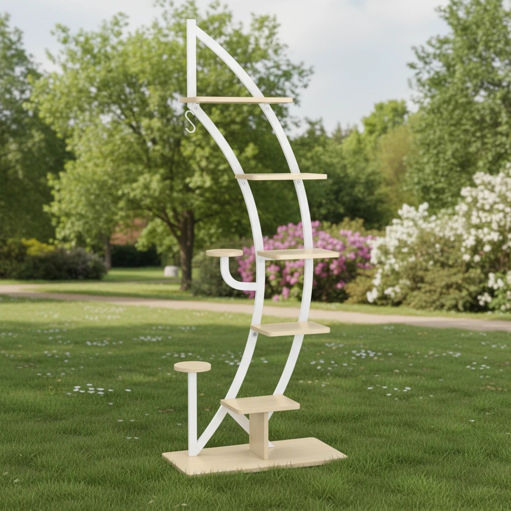 2 Costway 6-Tier Metal Plant Stand Rack Ladder Planter Display Shelf Flower Pot Holder, 2 of 3