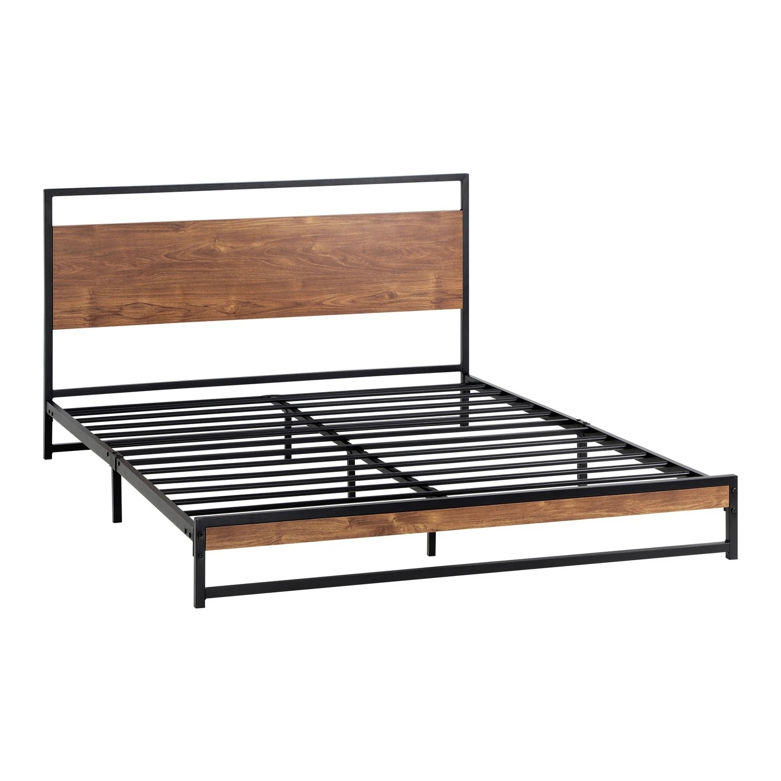 5 Oikiture Metal Bed Frame King Size Beds Base Platform Wood
 - Black, 5 of 9