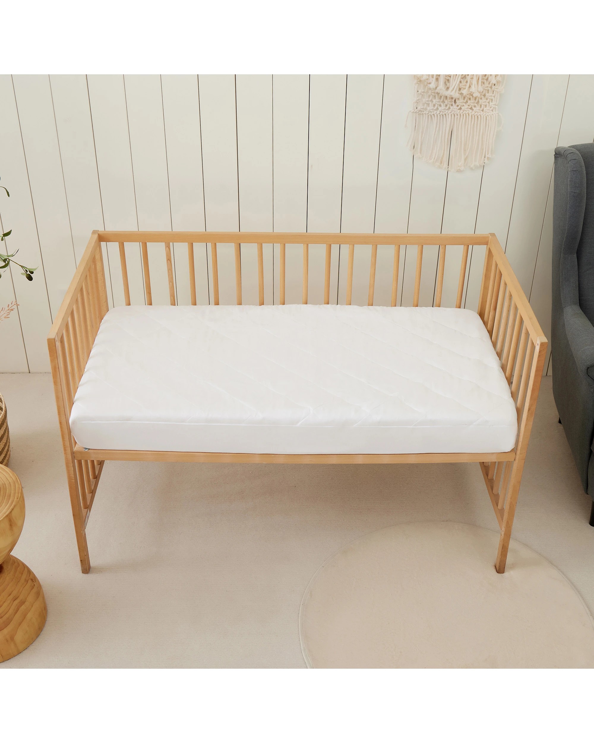 2 Dreamaker Tencel Quilted Mattress Protector - Baby COT Size - White, 2 of 9