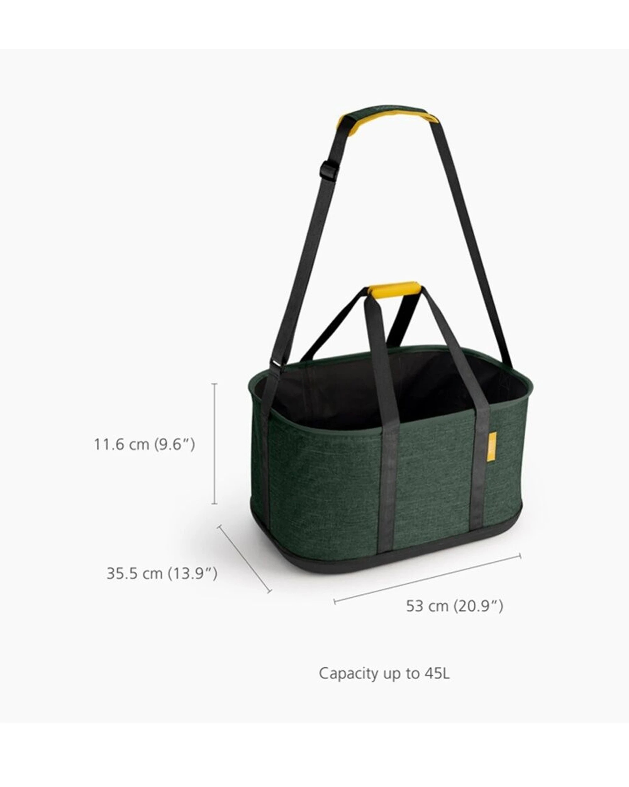 3 Joseph Joseph Hold-All Outdoor Laundry Basket 45L Waterproof Base Handles - Green, 3 of 7