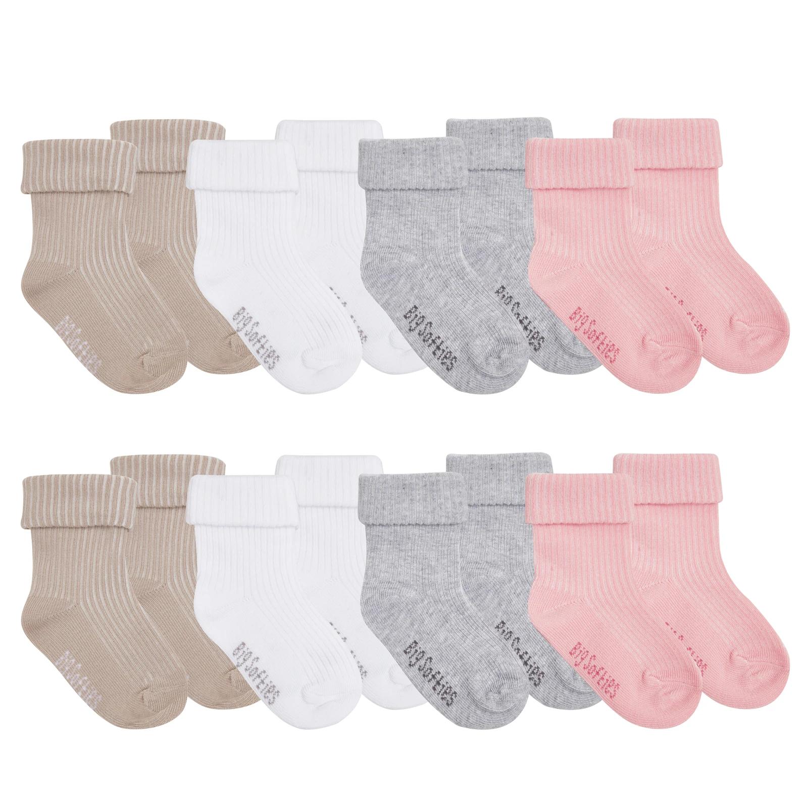 1 Big Softies 8-Pack Crew Socks Girl 6-12M , 1 of 4