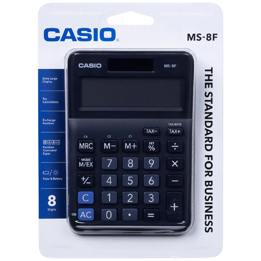 3 Casio 8 Digit Desk Calculator Black MS8F, 3 of 4