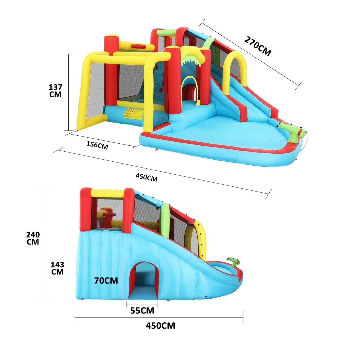 3 Kidbot 8 In 1 Inflatable Water Park Slide Jumping Castle, 3 of 3