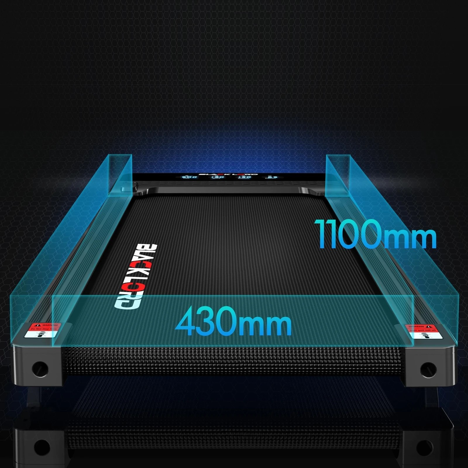 8 Black Lord Treadmill Electric Walking Pad Under Desk Home Gym Incline 430mm Belt - Black, 8 of 10