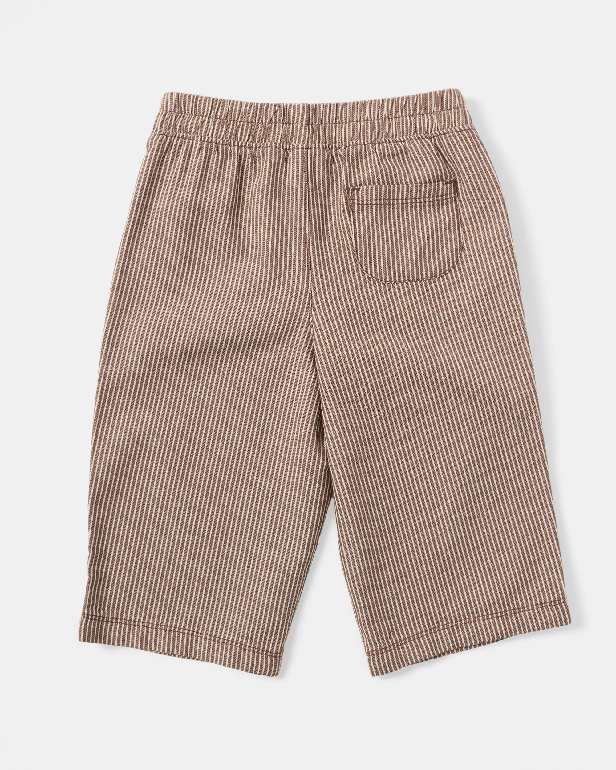 2 Cotton Barrel Leg Jeans Brwn Strpe, 2 of 3