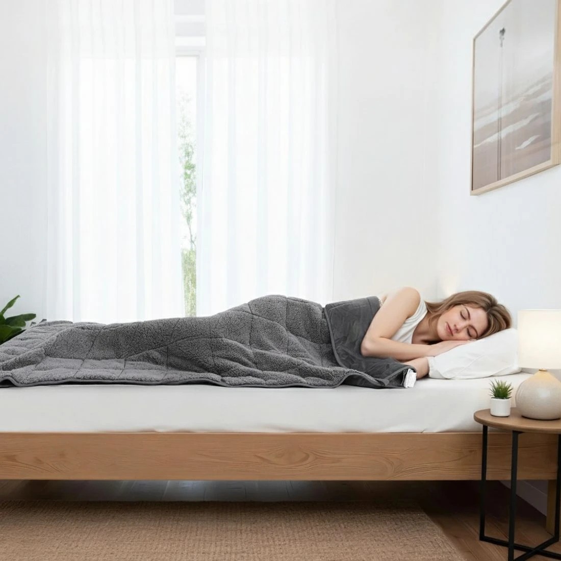 5 Giselle 6.8KG Weighted Blanket Adults Kid Anti Anxiety Gravity Blankets Sherpa - Grey, 5 of 9