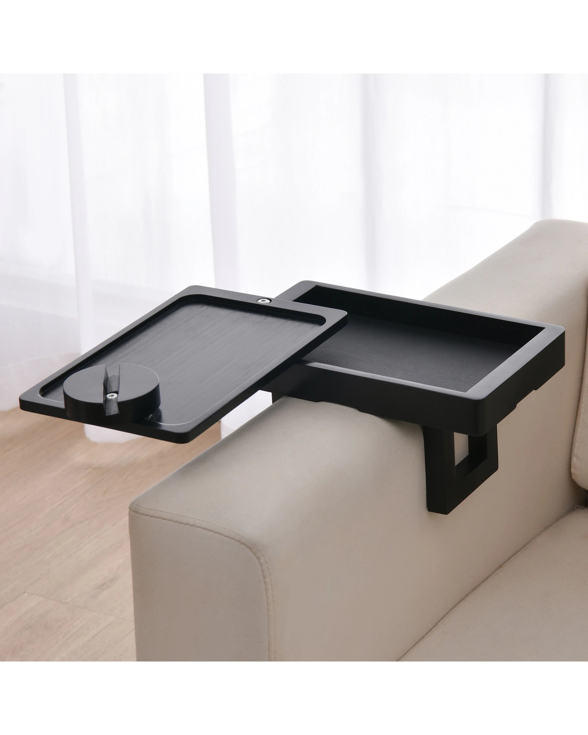 9 Sherwood Japandi Armrest Sofa Tray Table - Black, 9 of 10