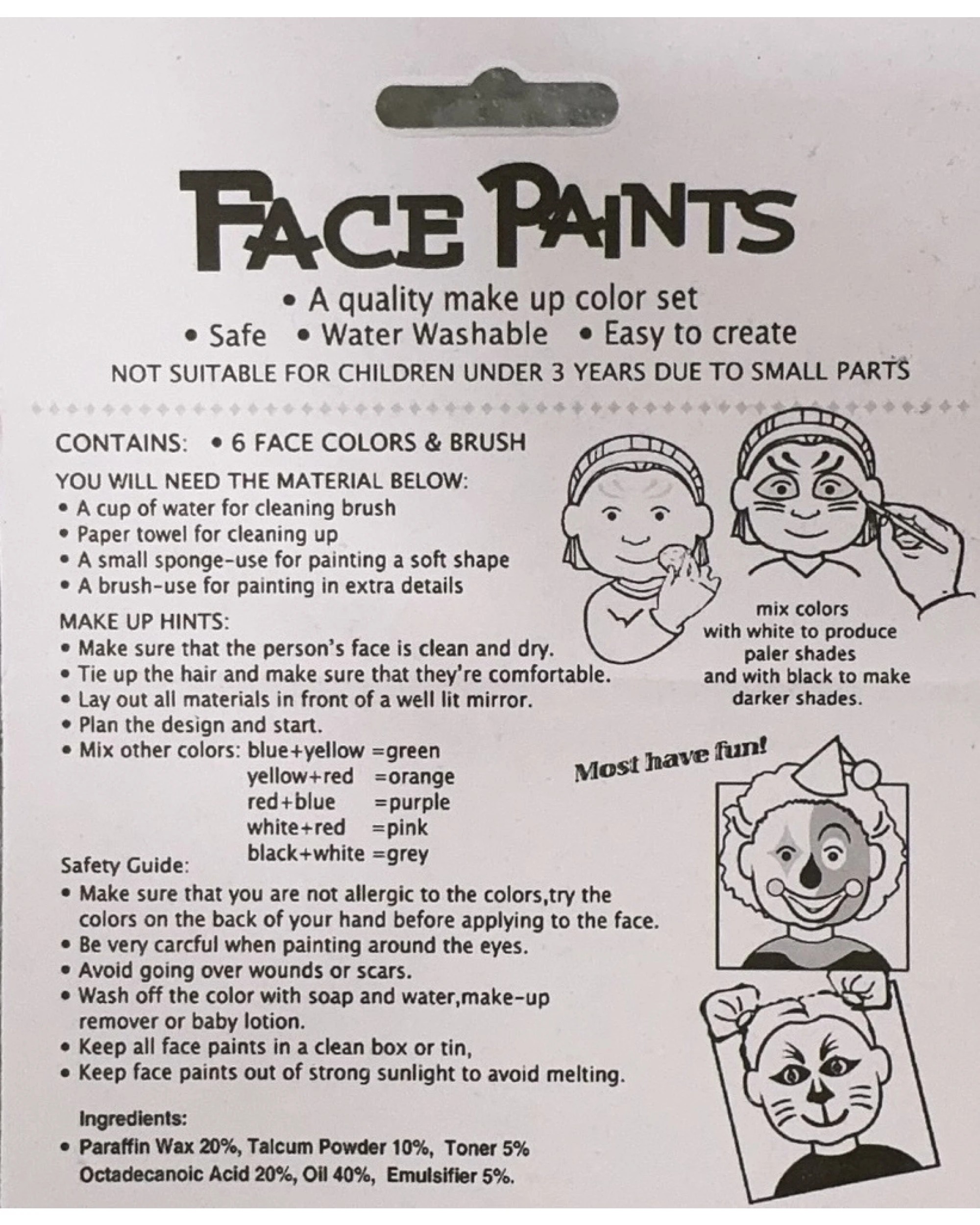 3 BR Costumes Non-Toxic Face Paint Palette for Costume Parties and Halloween Dress-Up, 3 of 3
