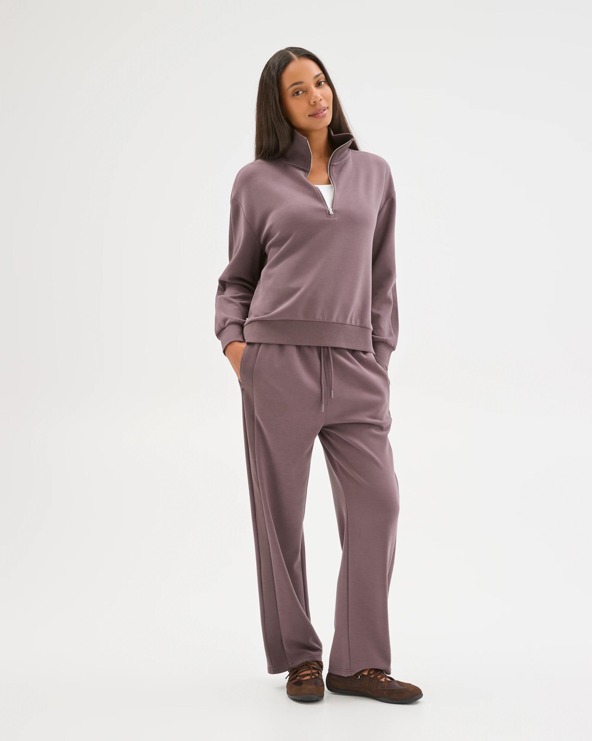 2 Target Active Movement Wide Leg Knit Panel Pants PLUM, 2 of 7
