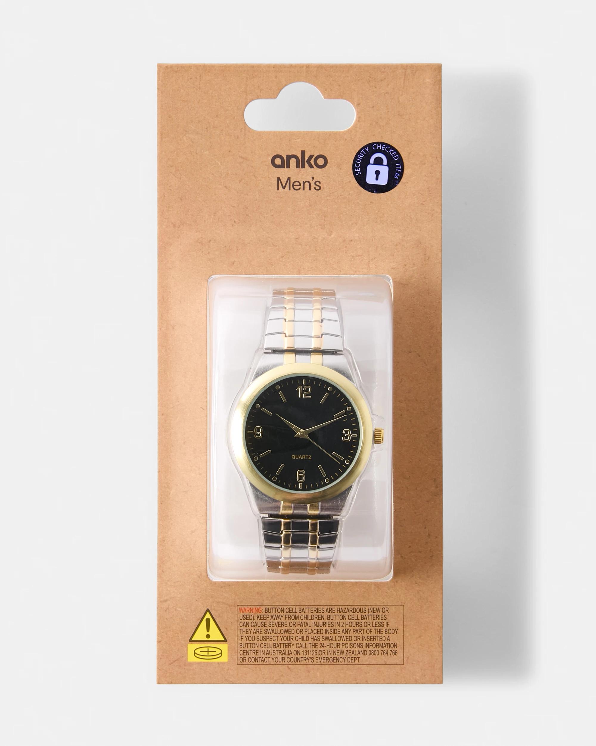 3 Mens Watch - Gold Tone and Silver Tone Gold Silv, 3 of 4