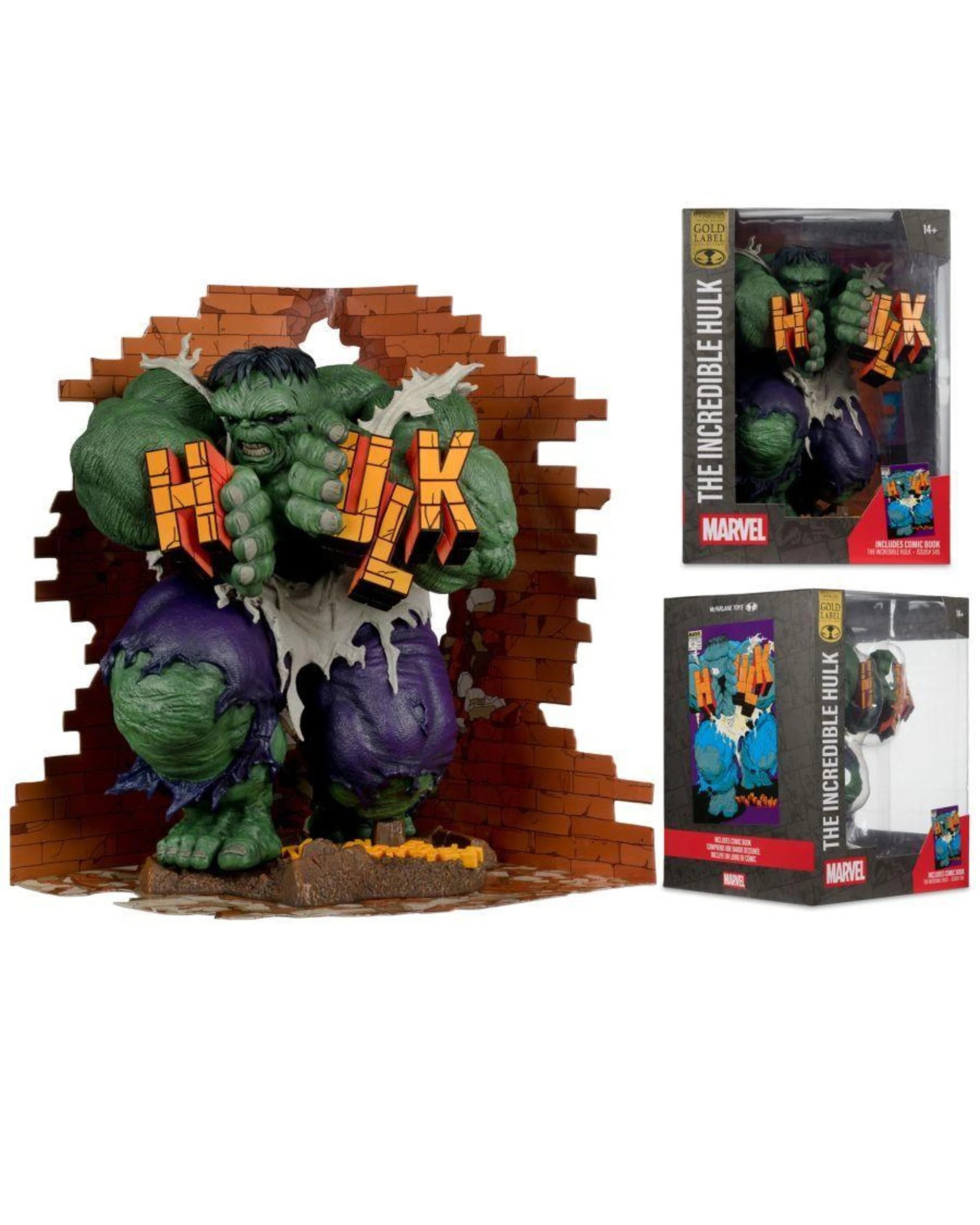 6 McFarlane Marvel Collection The Incredible Hulk #345 Hulk Gold Label 1:6 Scale Figure, 6 of 9