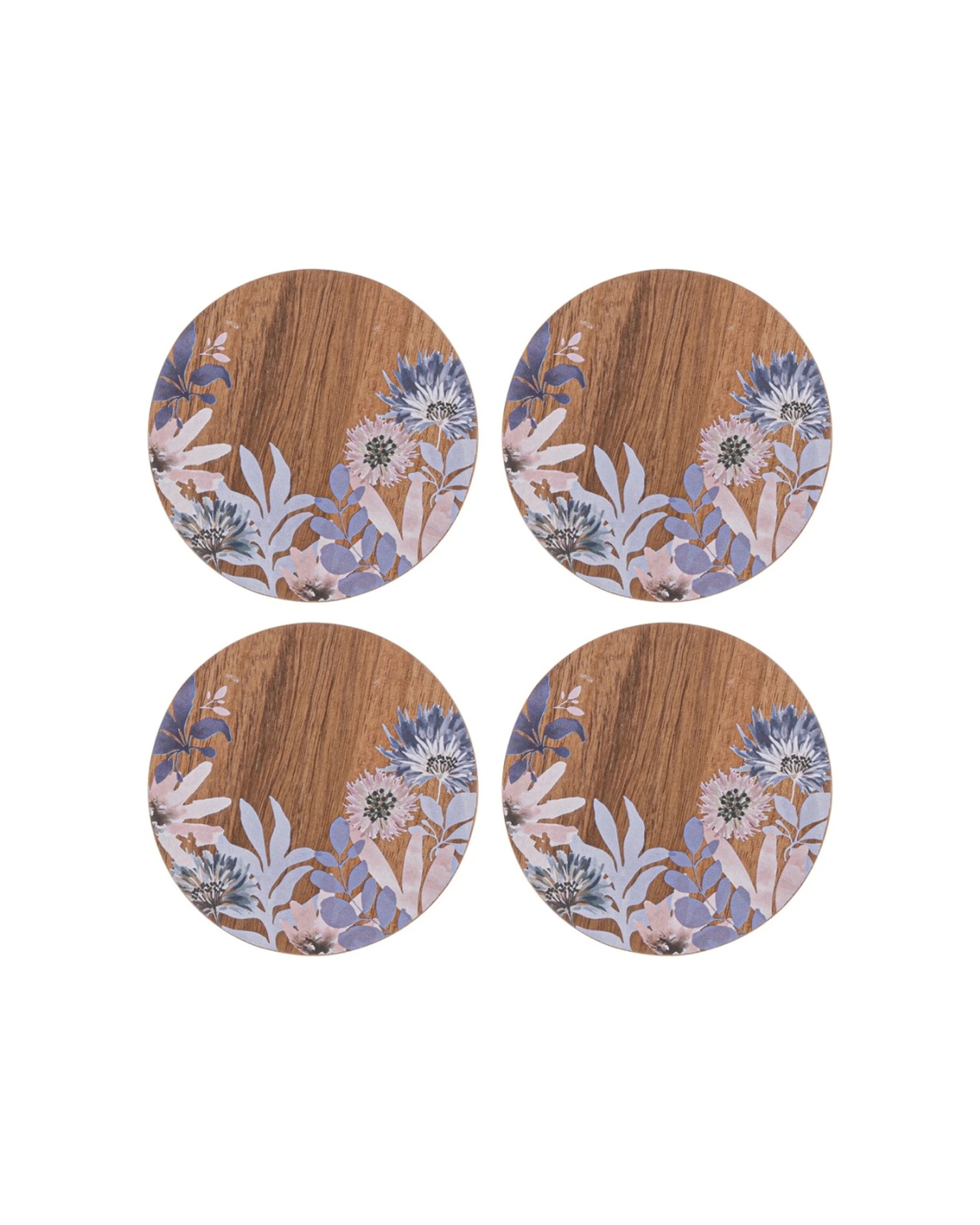 1 Ladelle 4pc Mossman Acacia Wood Coaster Set - Multi, 1 of 2