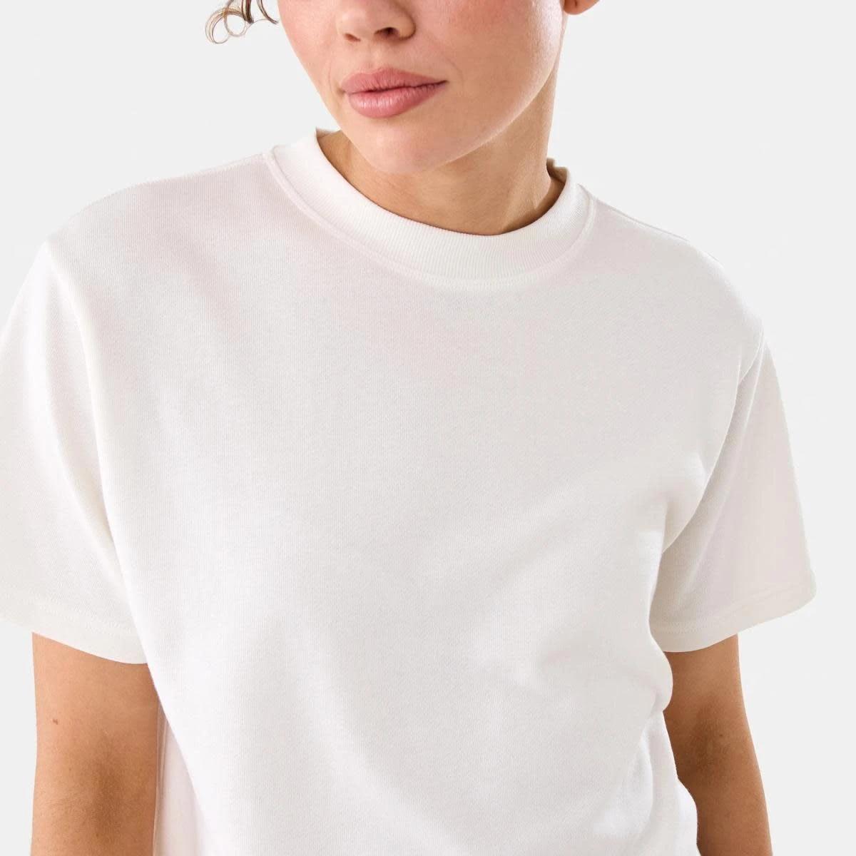 6 Active Womens Terry T-shirt EGRET WHITE, 6 of 7