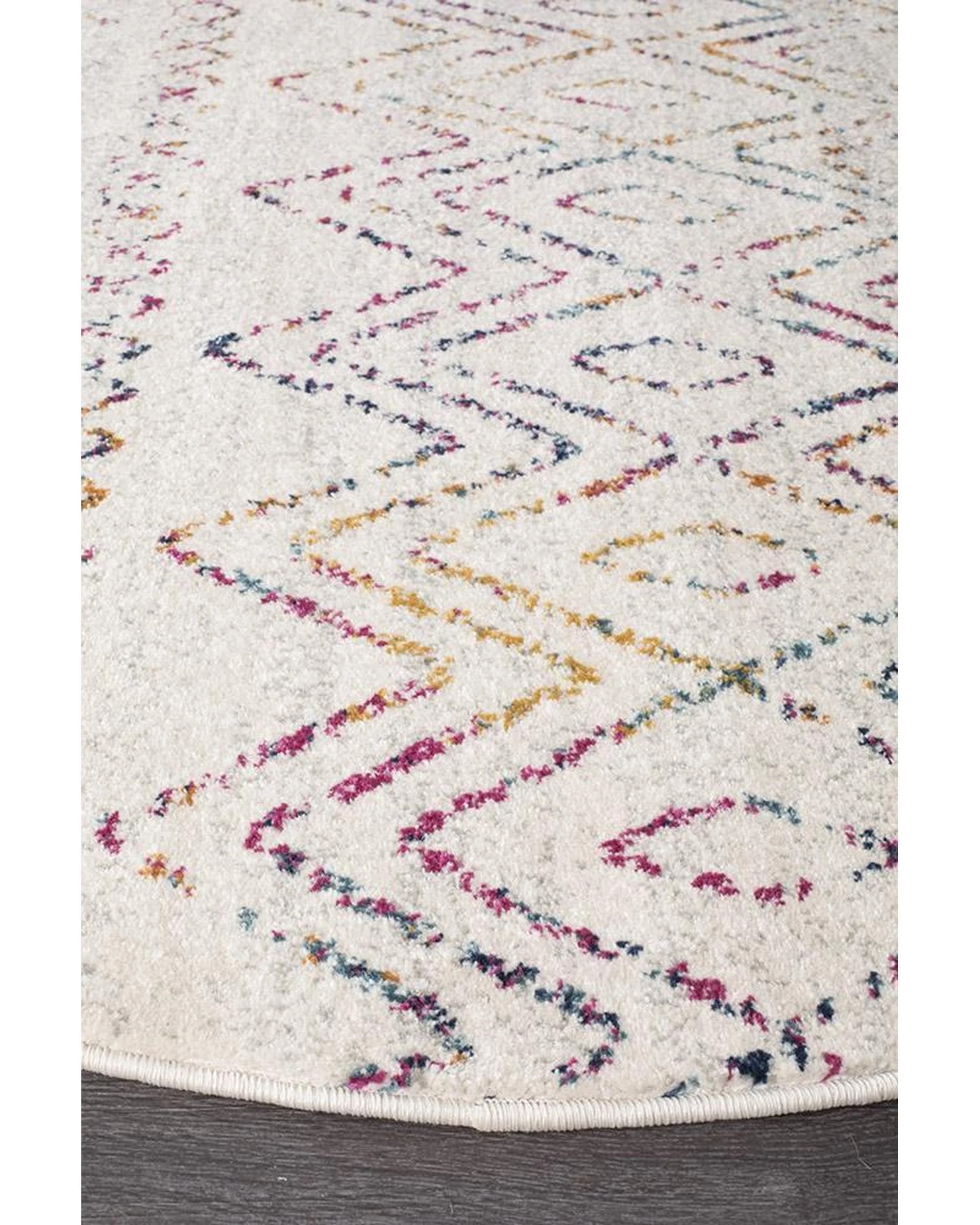 3 Rug Culture Oasis Nadia Round Rug - Multi Rustic Tribal, 10mm Polypropylene (Made in Turkey) - Multi, 3 of 5