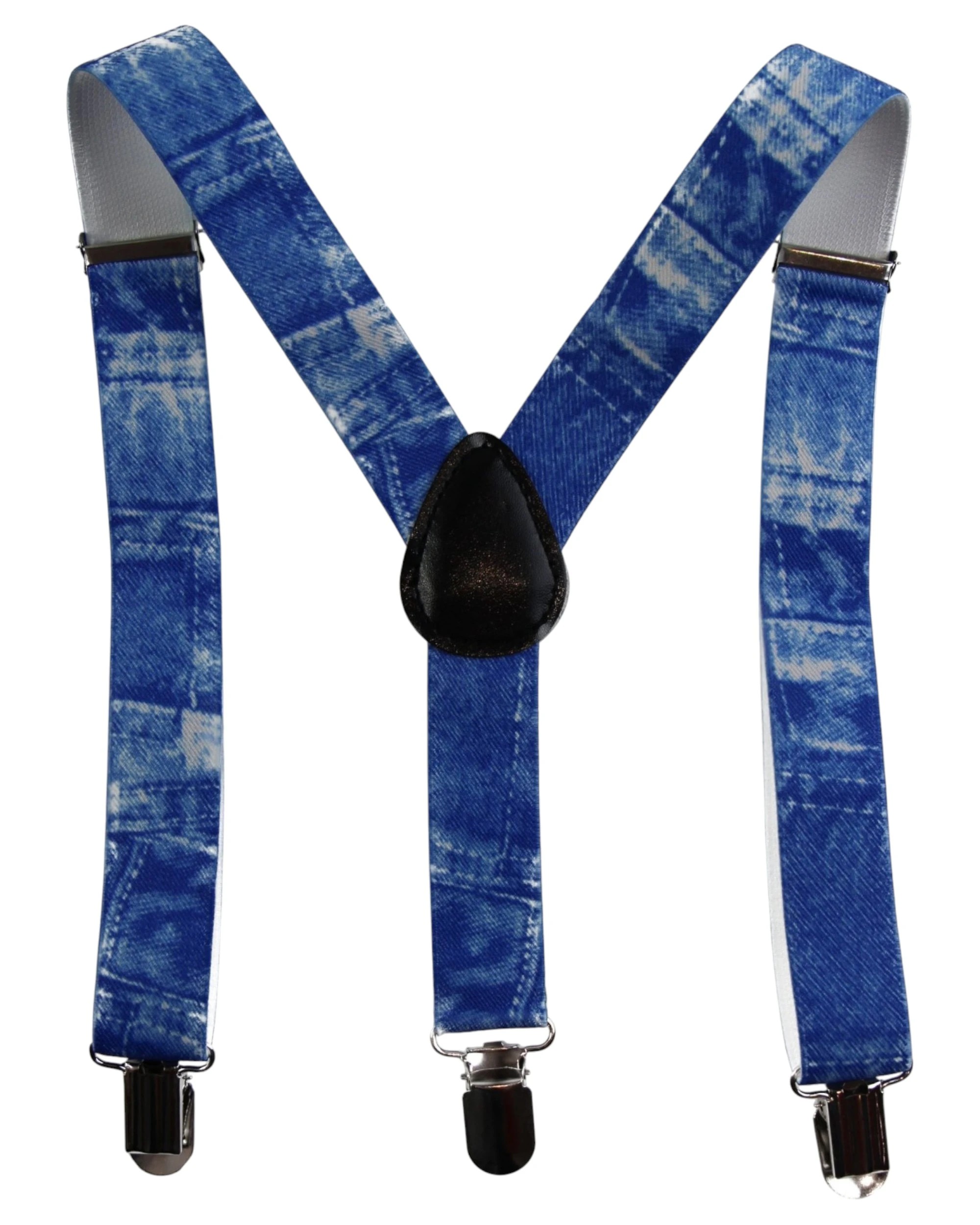 1 Zasel Boys Adjustable Denim Patterned Suspenders - Multi, 1 of 3