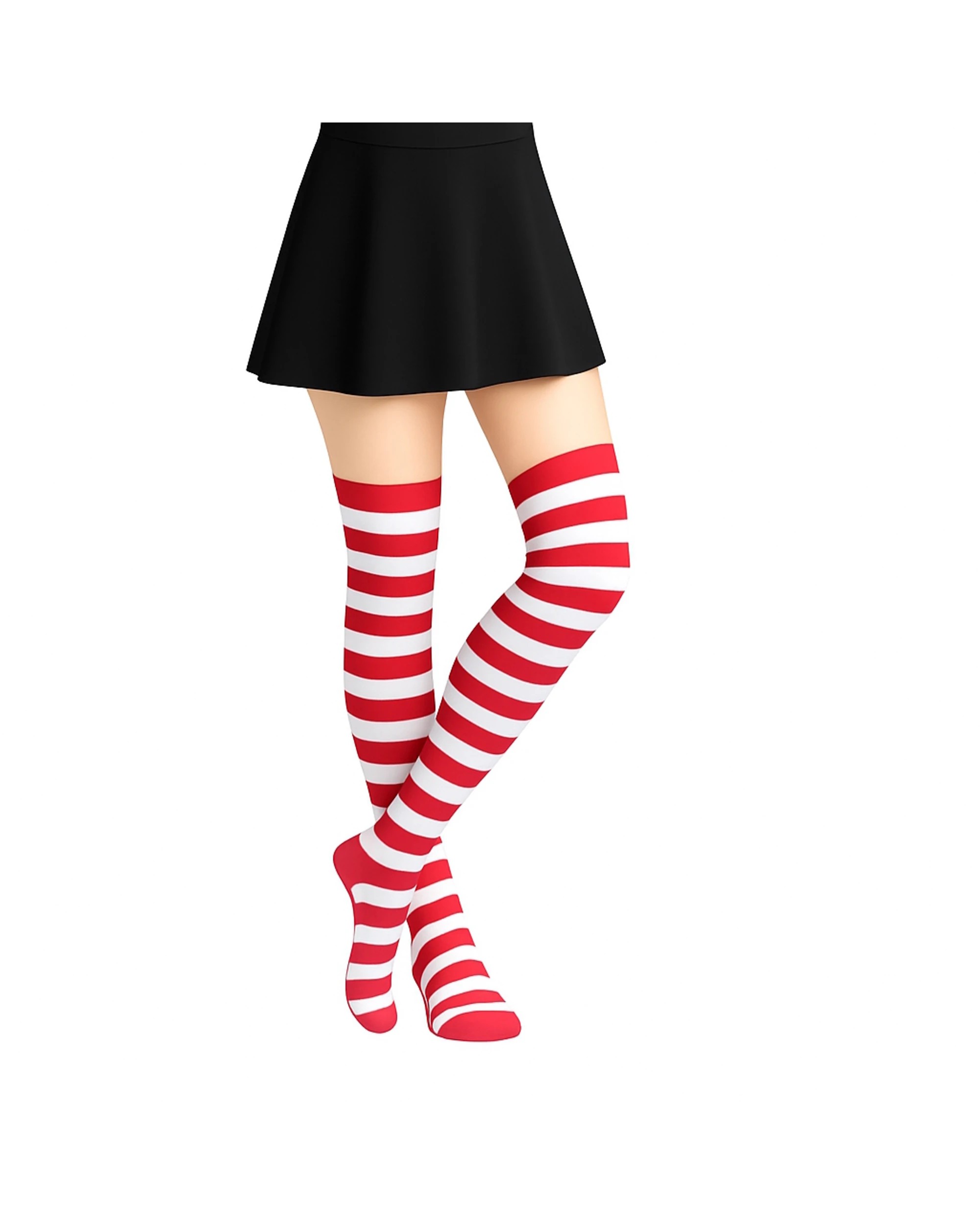 1 JD Party Over The Knee & White Striped Socks 1 Pair - One Size - Red, 1 of 4