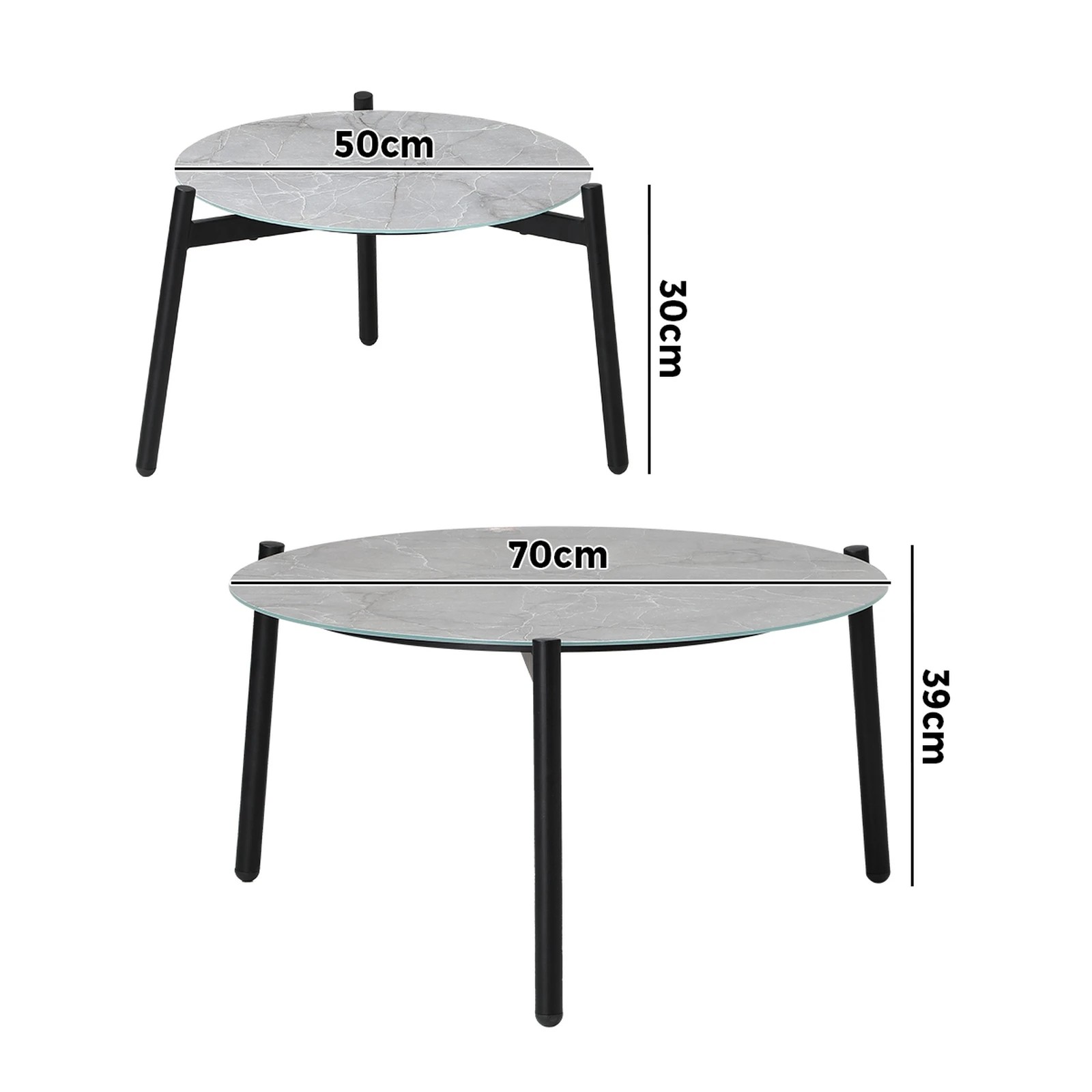 3 Livsip Outdoor Coffee Side Marble Table Set Desk Patio Furniture Garden 2pc
 - Multi, 3 of 10