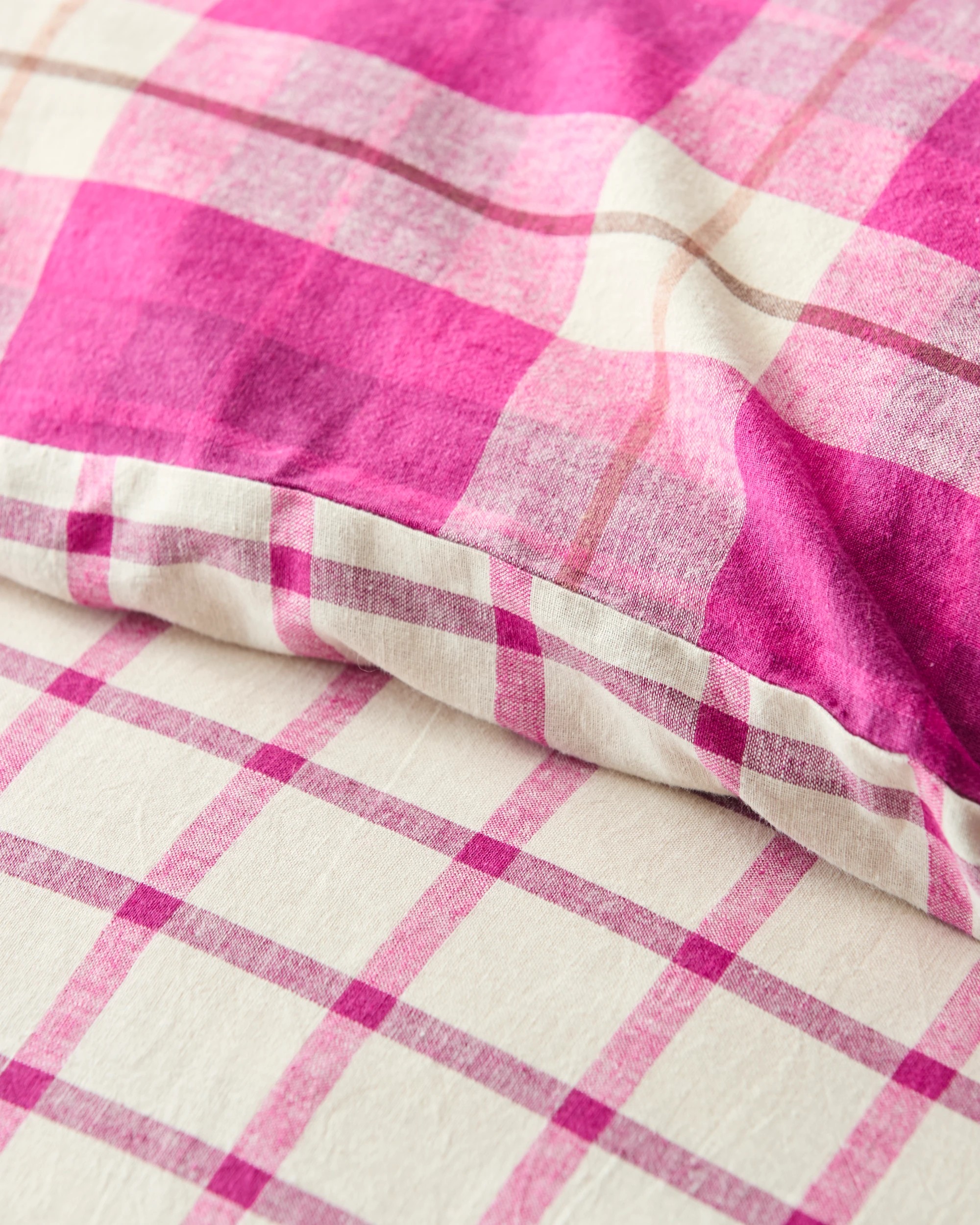 10 Target Aster Check Linen/Coton Quilt Cover Set - Queen Bed - Pink, 10 of 10
