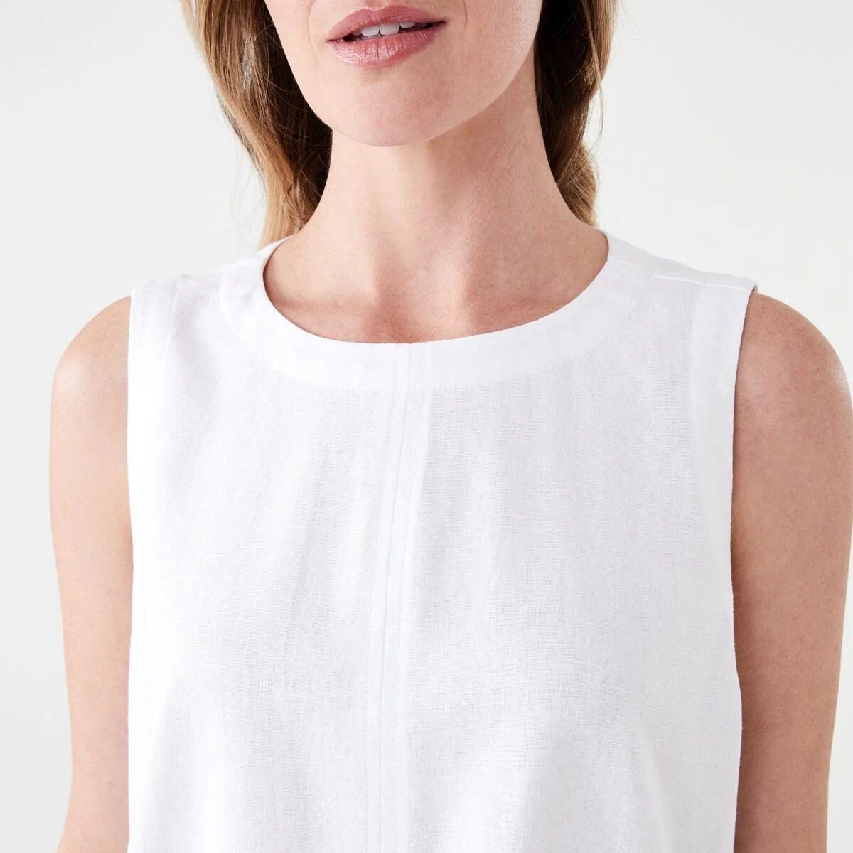 5 Sleeveless Linen Blend Swing Tank WHITE, 5 of 5