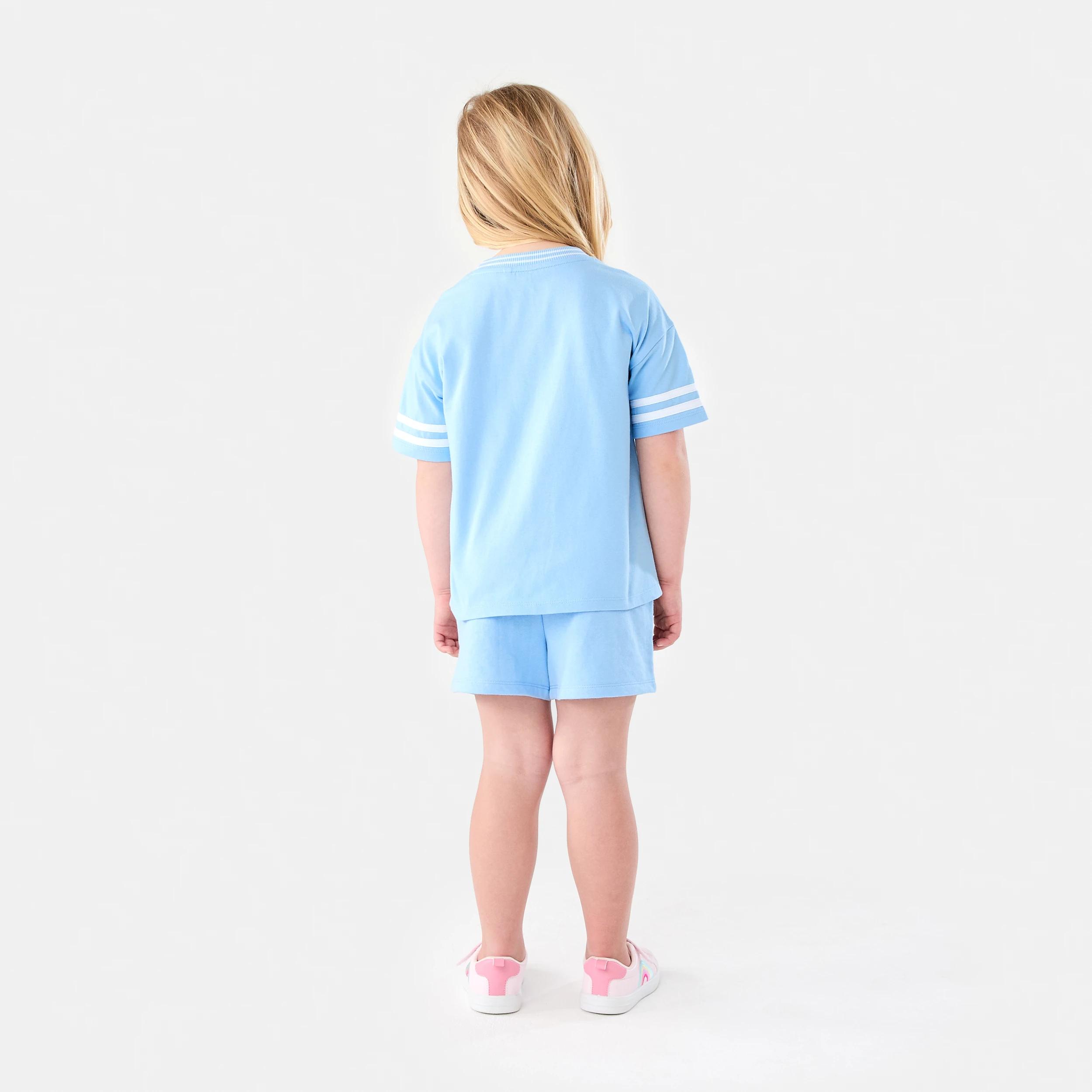 8 Short Sleeve Oversized Sporty T-shirt Blu Lake, 8 of 8