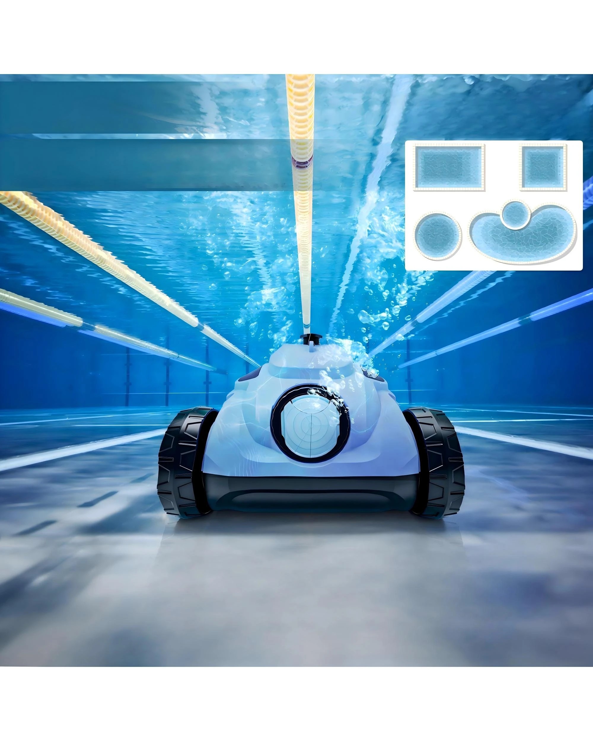 2 Advwin Cordless Robotic Pool Cleaner Self-Parking Last 110 Min - Blue, 2 of 7