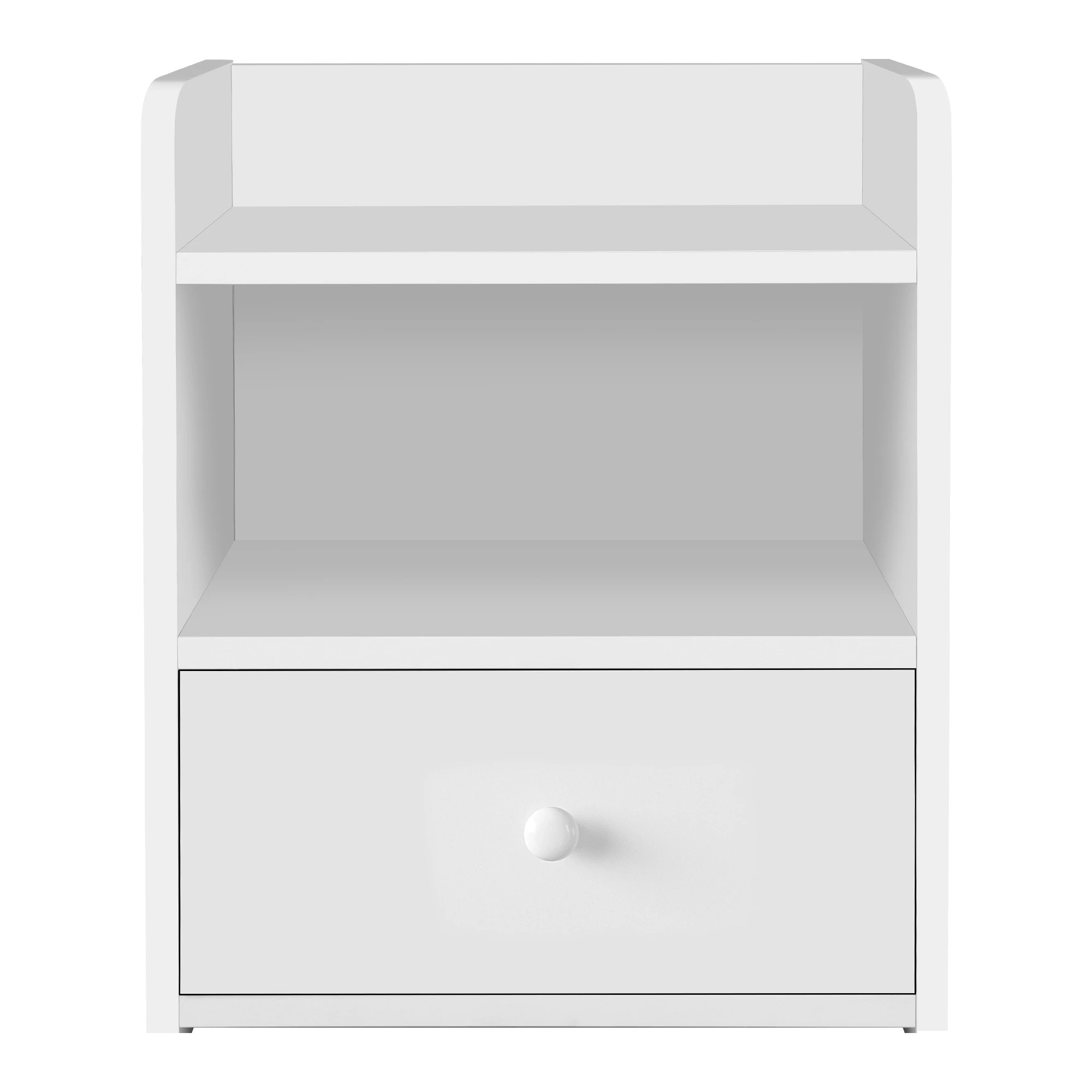 7 Alfordson Bedside Table Nightstand Storage Cabinet Side End 1 Drawer - White, 7 of 10