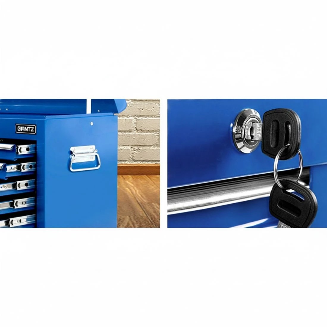 3 Giantz 9 Drawer Tool Box Cabinet Chest Toolbox Storage Garage Organiser - Blue, 3 of 5