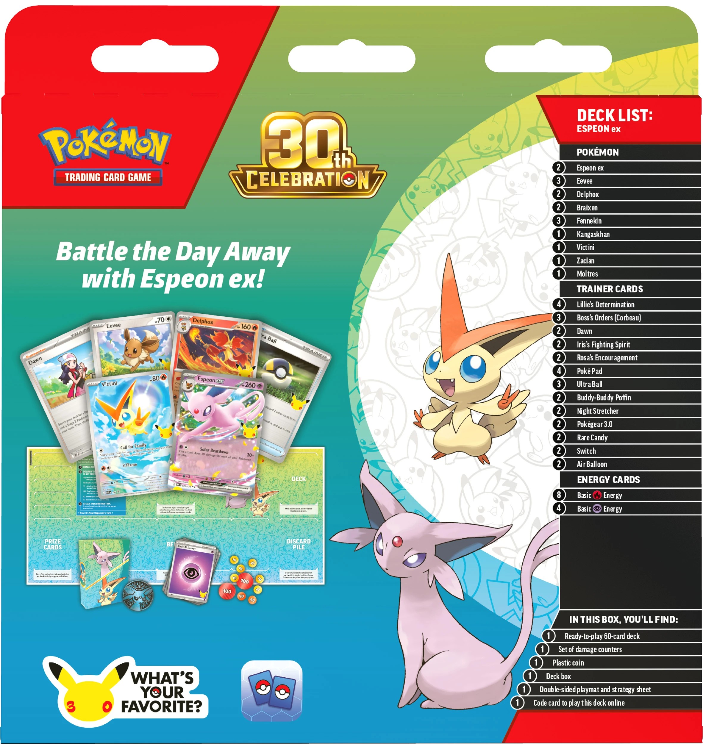 5 Pokemon Trading Card Game: 30th Celebration Battle Deck - Assorted, 5 of 9
