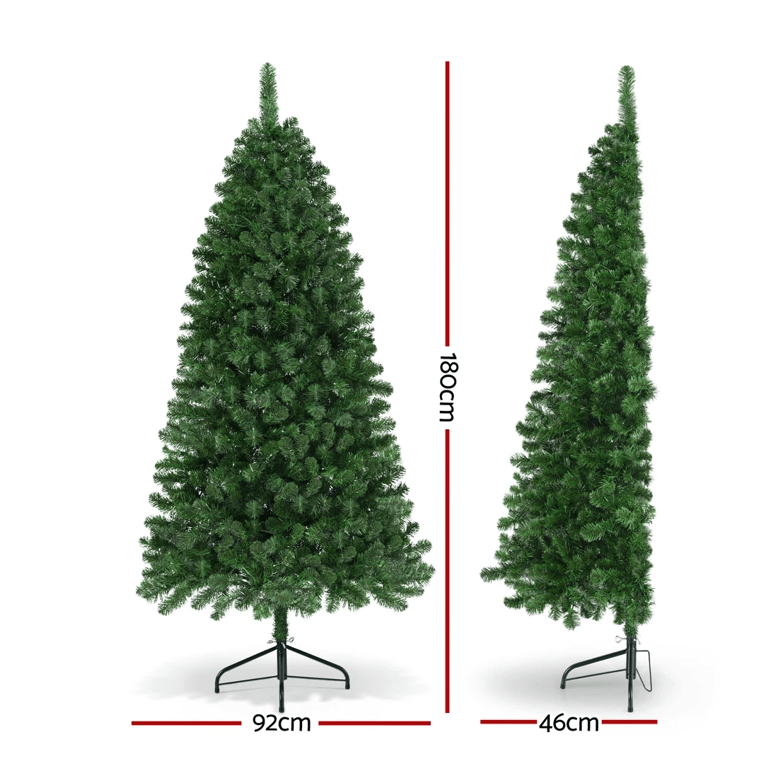 2 Jingle Jollys Christmas Tree 1.8M LED Corner Xmas Tree Half 8 Modes Multi-color - Green, 2 of 7