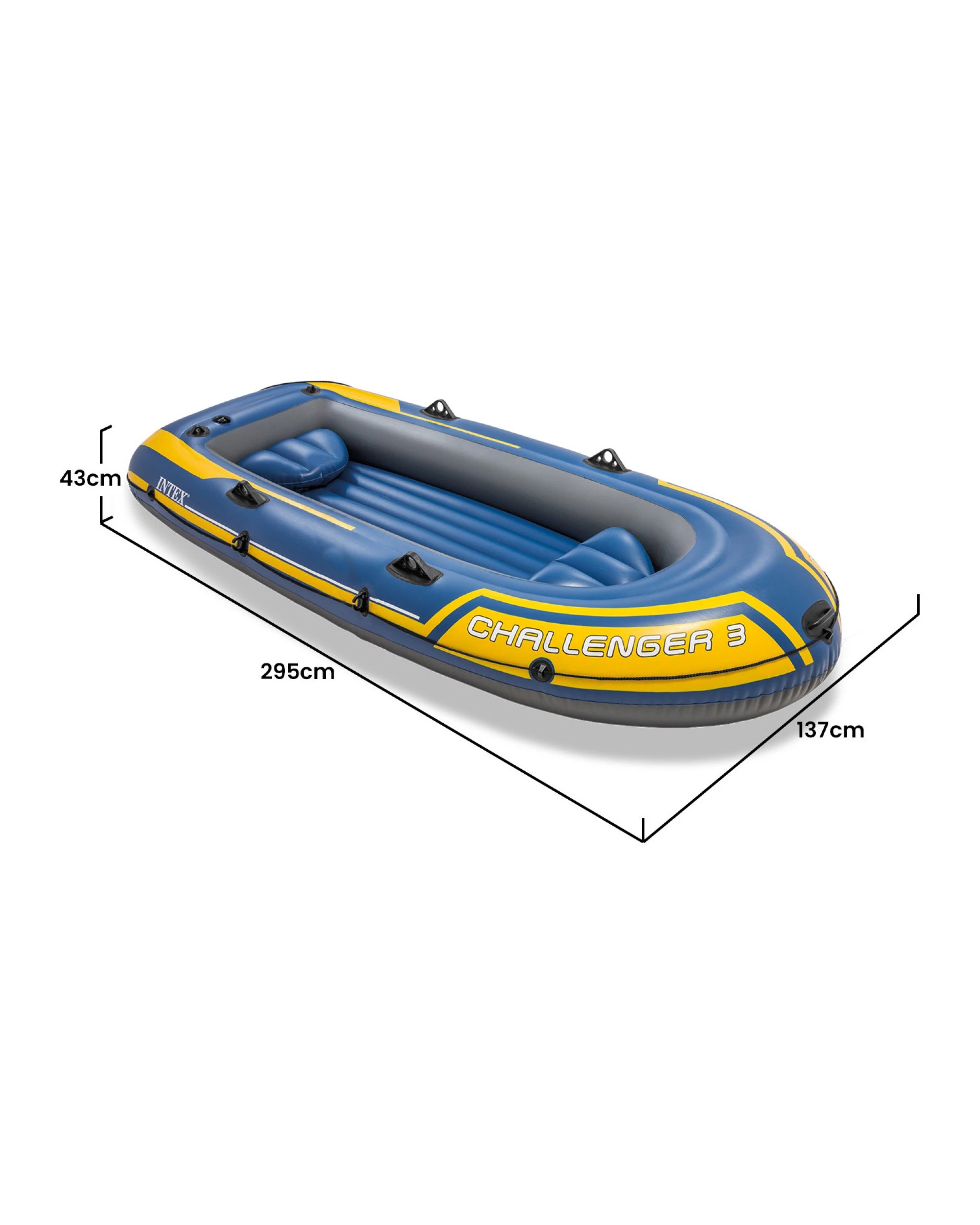 2 Intex 68370NP Challenger 3 Inflatable Boat Set - Blue, 2 of 9