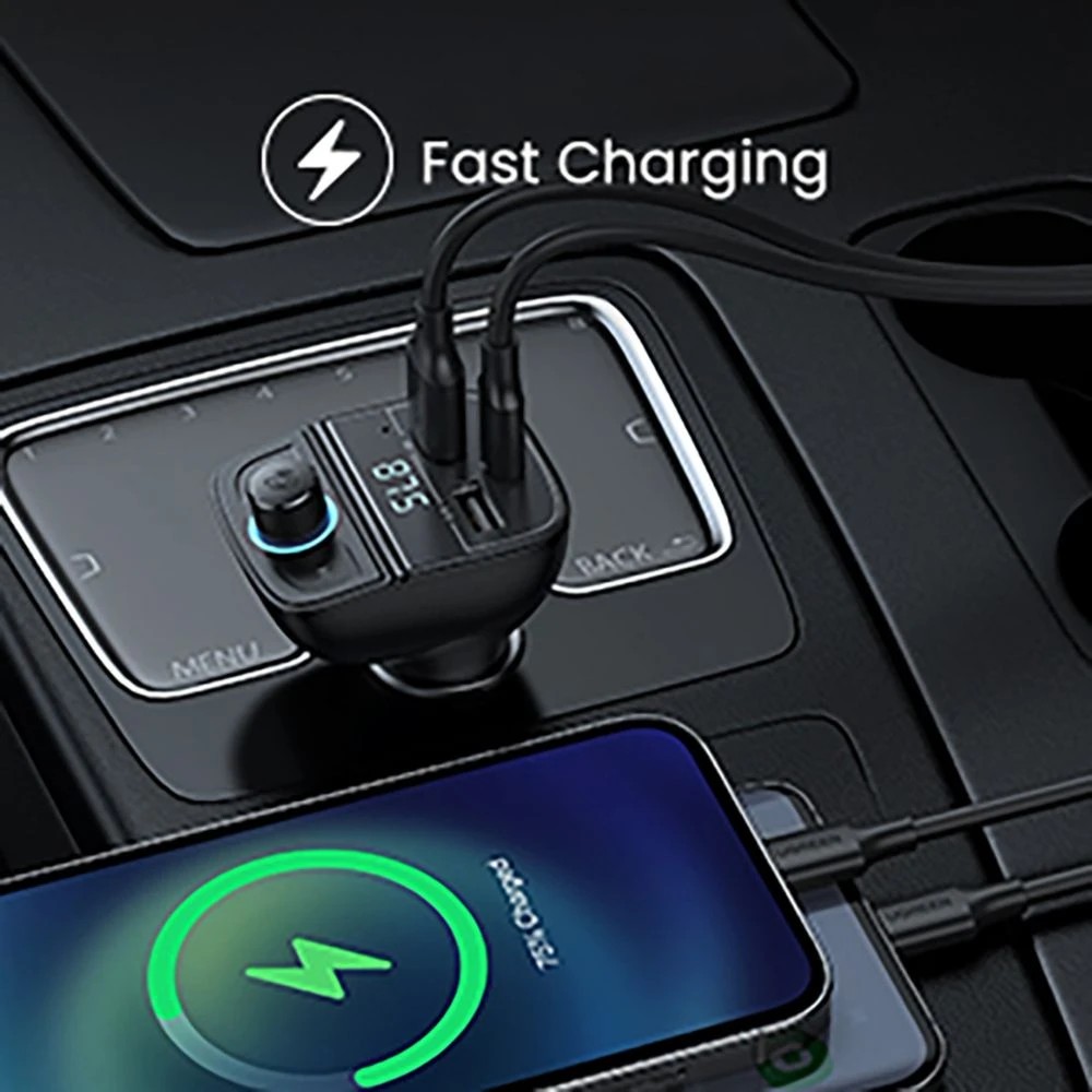 4 UGREEN Bluetooth FM Transitter and Car Charger Black, 4 of 4