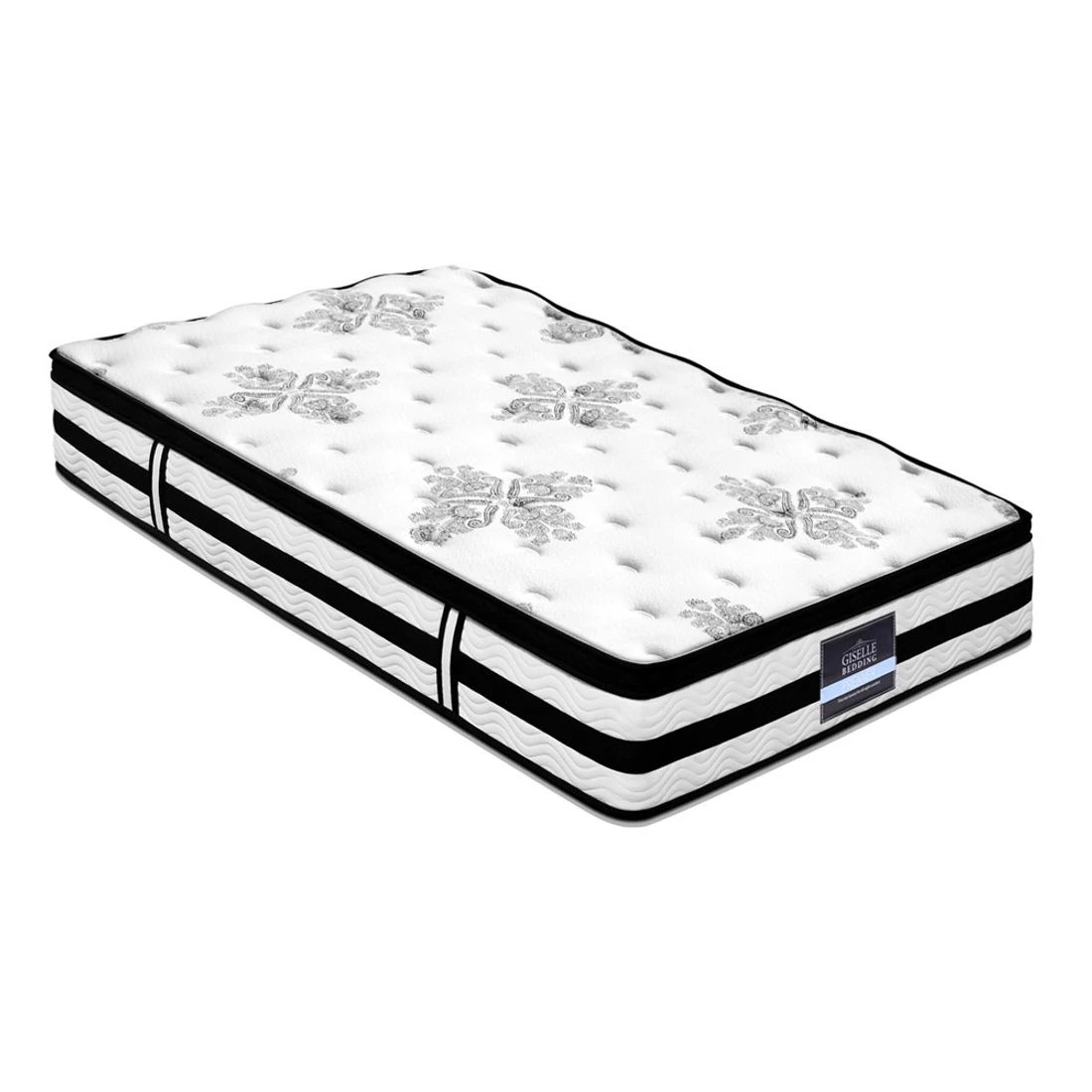 1 Giselle Bedding 34cm Mattress Euro Top Pocket Spring Single - Single Bed - Multi, 1 of 8