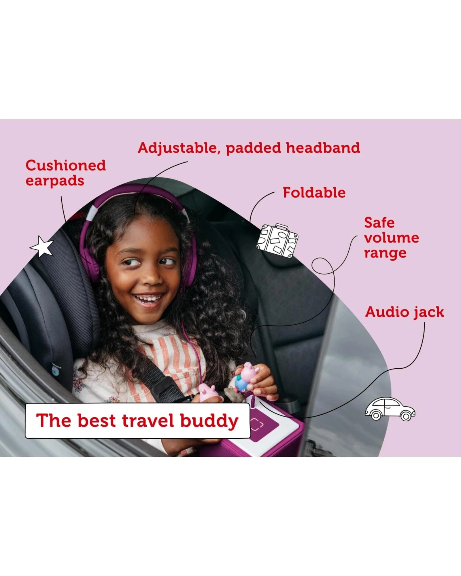 3 Tonies - Foldable Headphones - Purple, 3 of 4