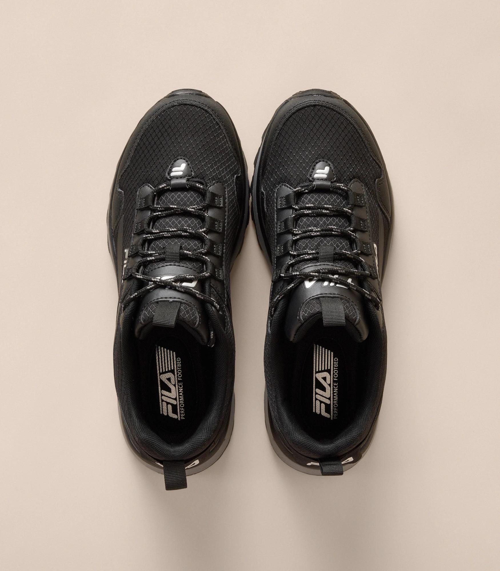 2 Fila Mens Trail Sneakers - Arpino BLACK / GREY, 2 of 6