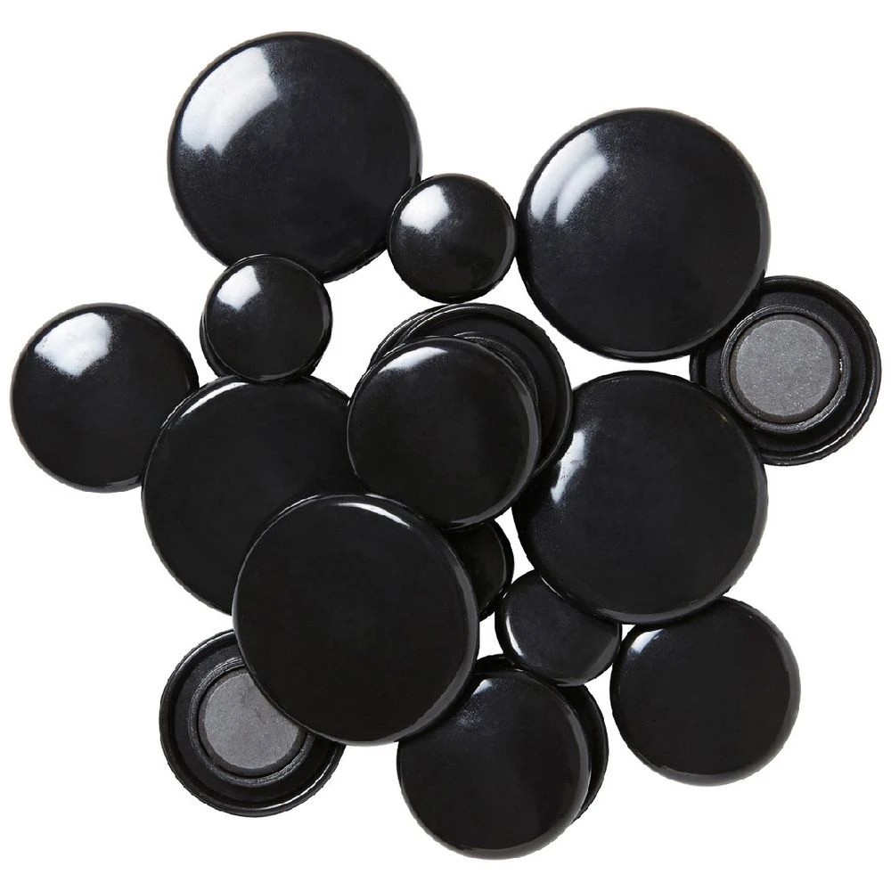 1 J.Burrows Round Magnets Black 45 Pack, 1 of 3