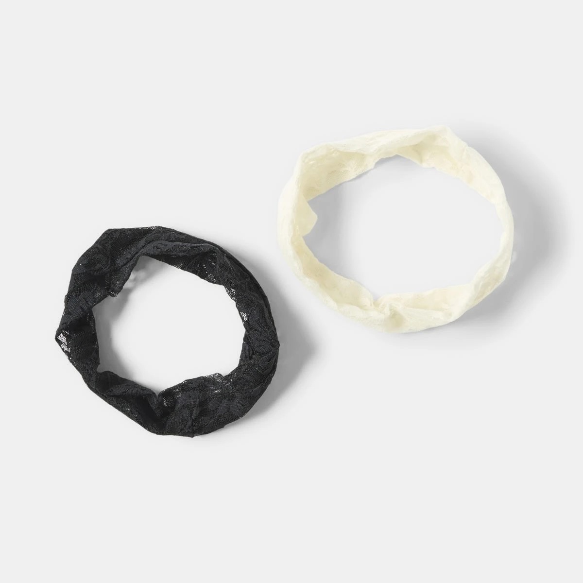 2 2 Pack Lace Stretch Headbands - White and Black, 2 of 4