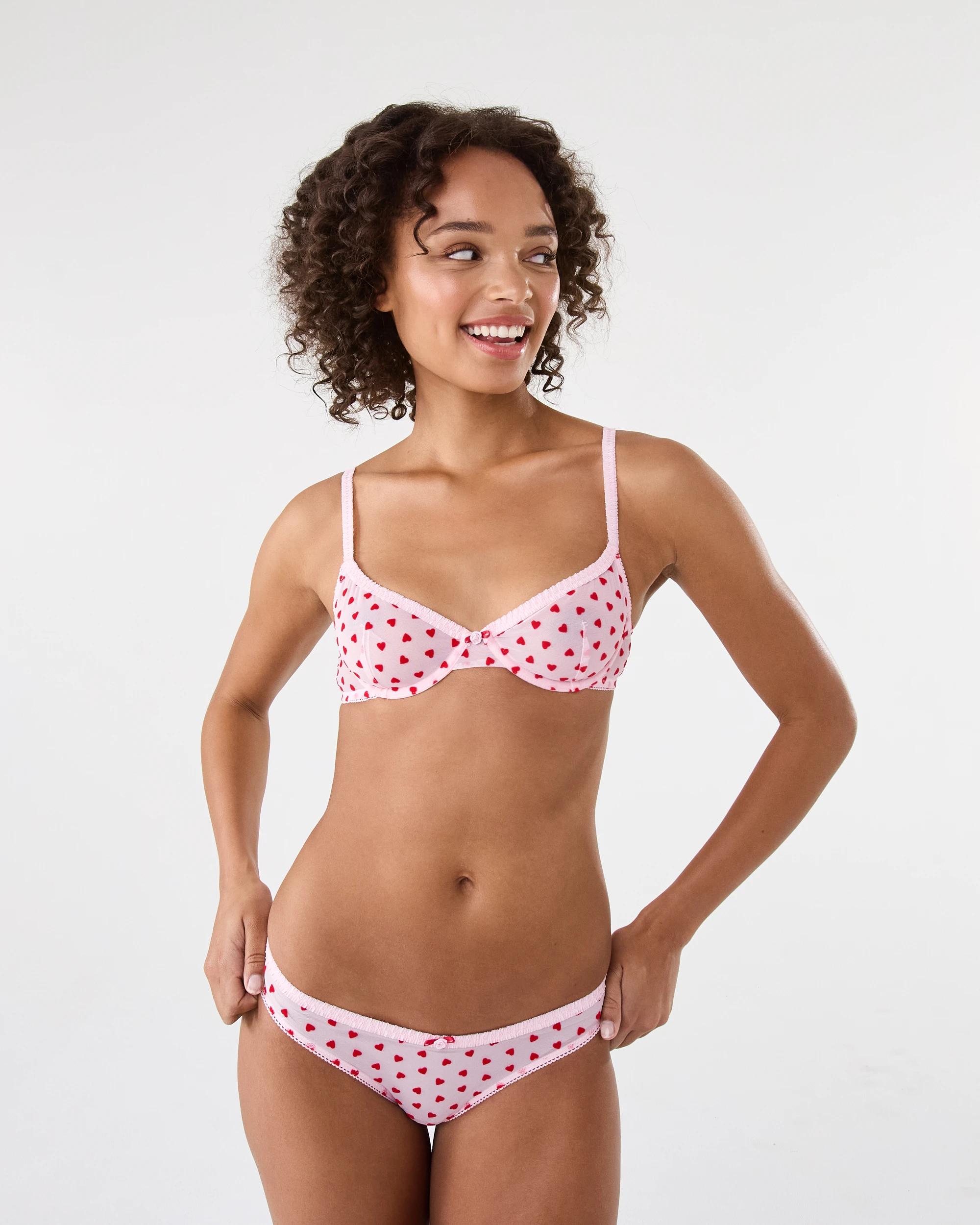 8 Co-ordinated Mesh Soft Cup Bra Hearts, 8 of 8