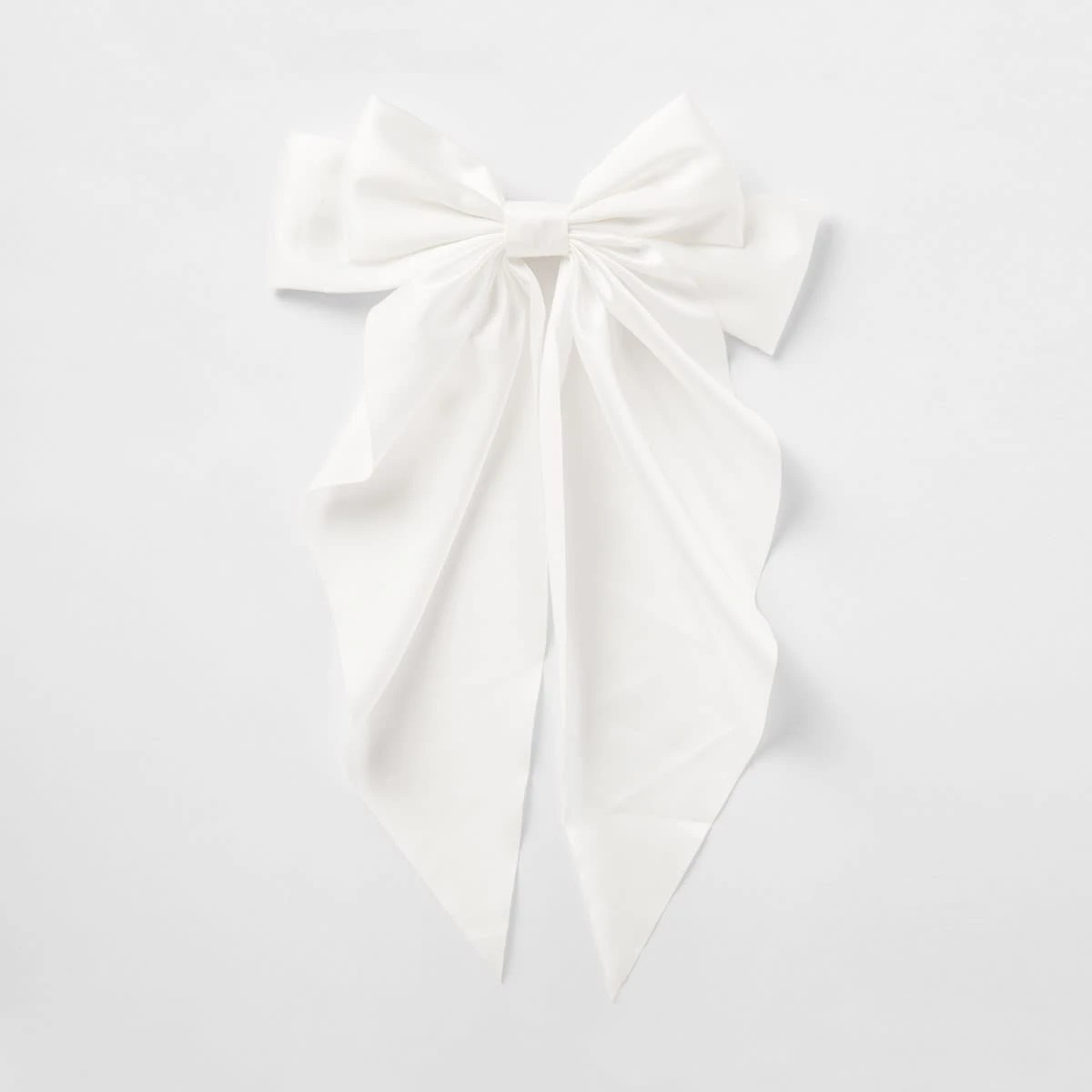 1 White Barrette Large Bow Hair Clip, 1 of 5