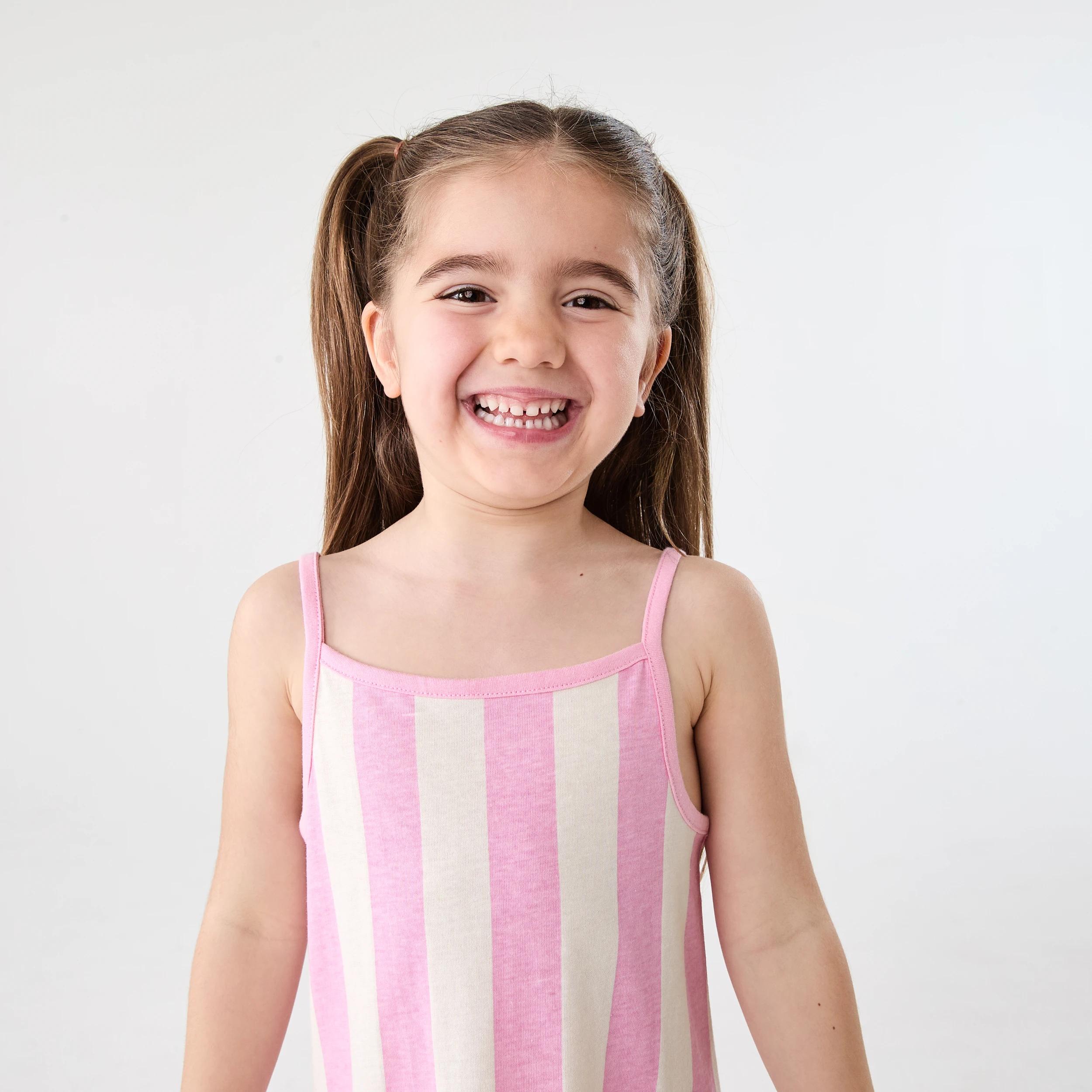 3 Sleeveless Print Dress Pink Strpe, 3 of 7