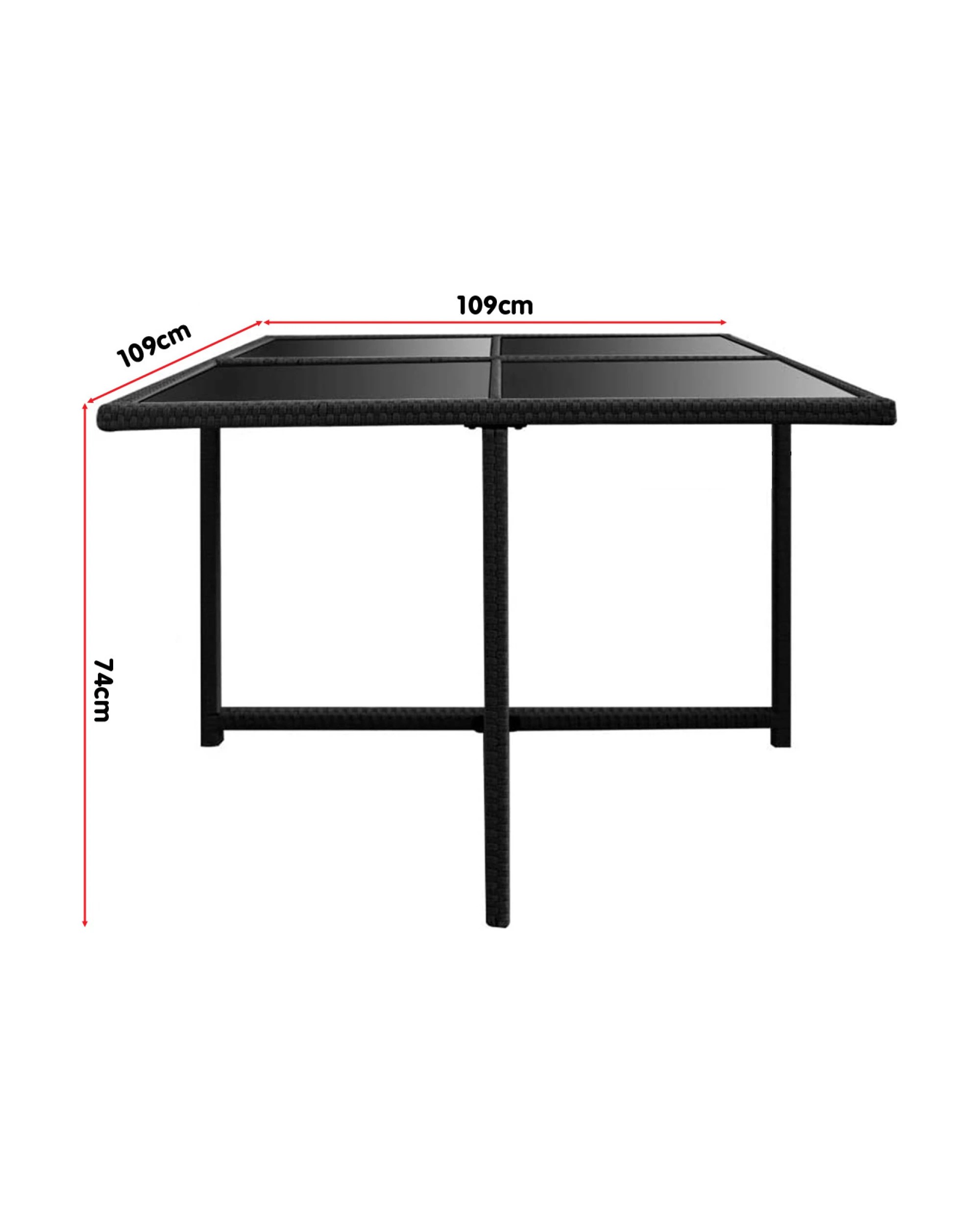 8 9 Piece Pe Rattan Garden Patio Outdoor Dining Set Black, 8 of 10